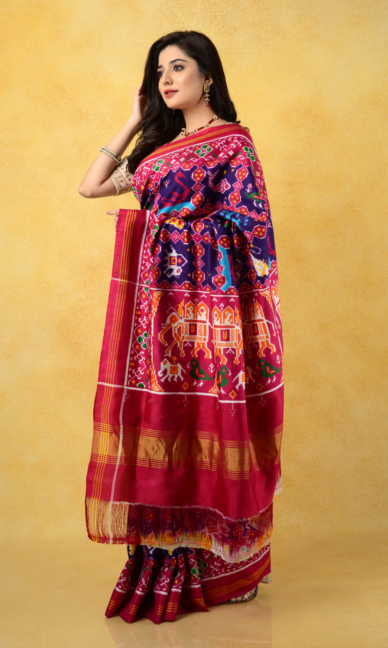 Double Ikat Patola Saree 9 Motifs