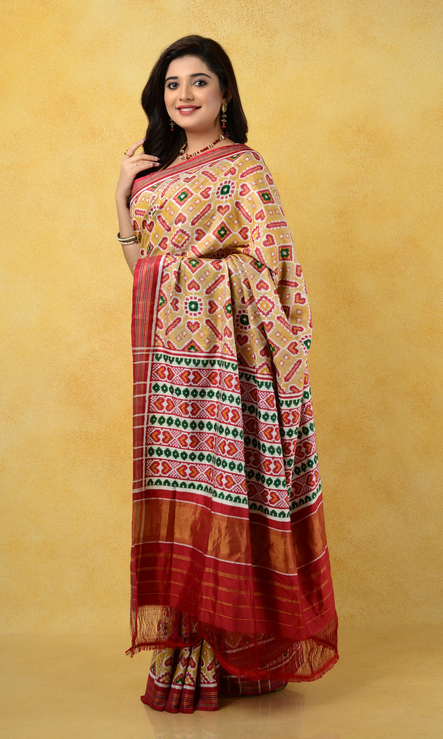 Double Ikat Patola Saree Manekchowk