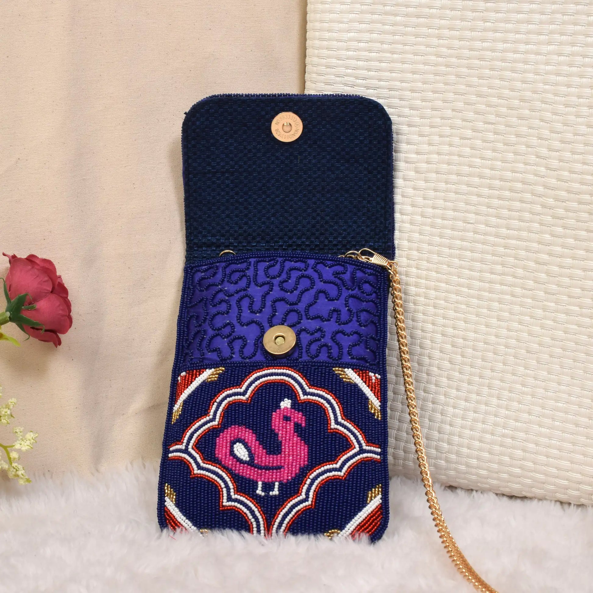 Mobile Cover Pearl Patola Beaded