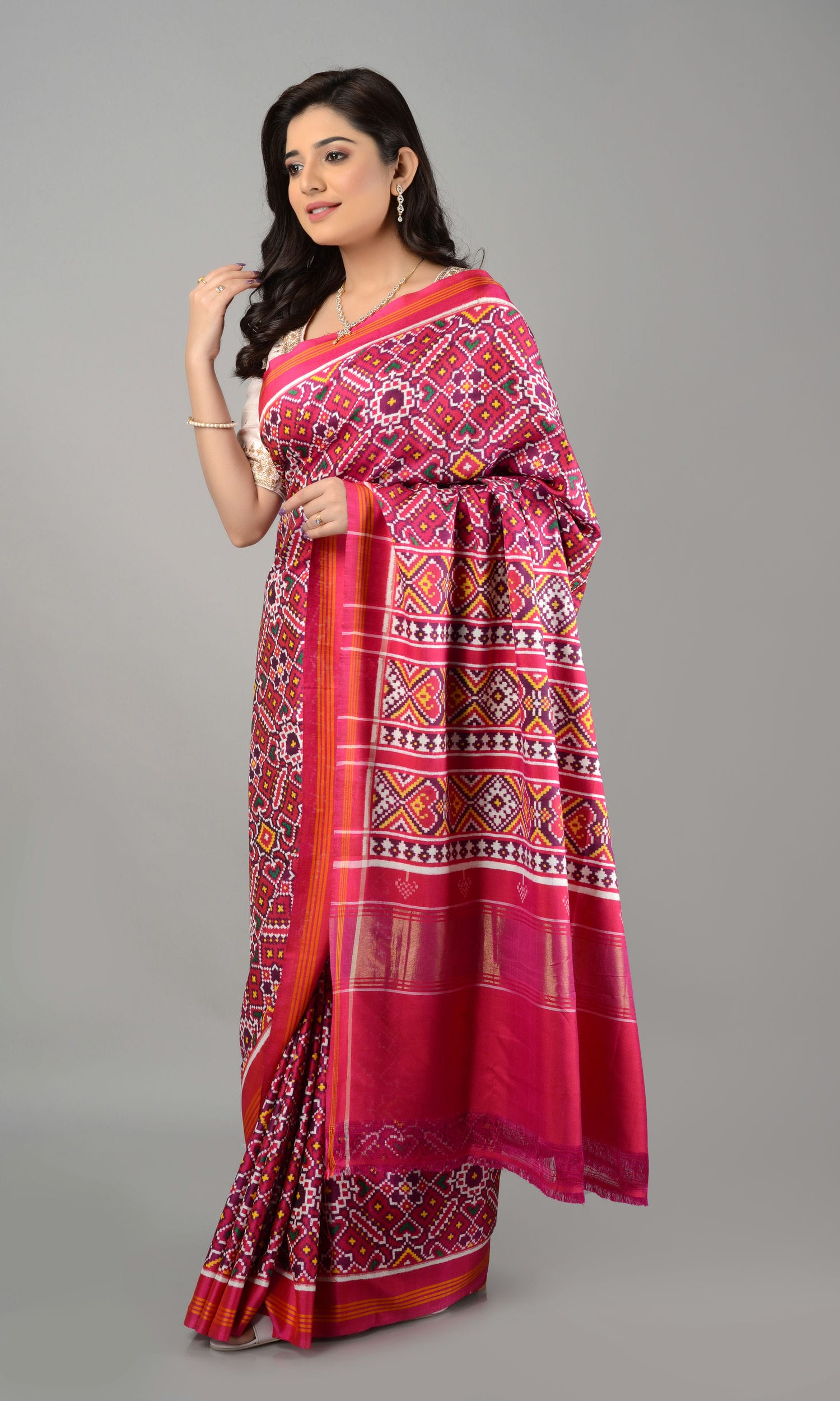 Double Ikat Patola Saree Manekchowk