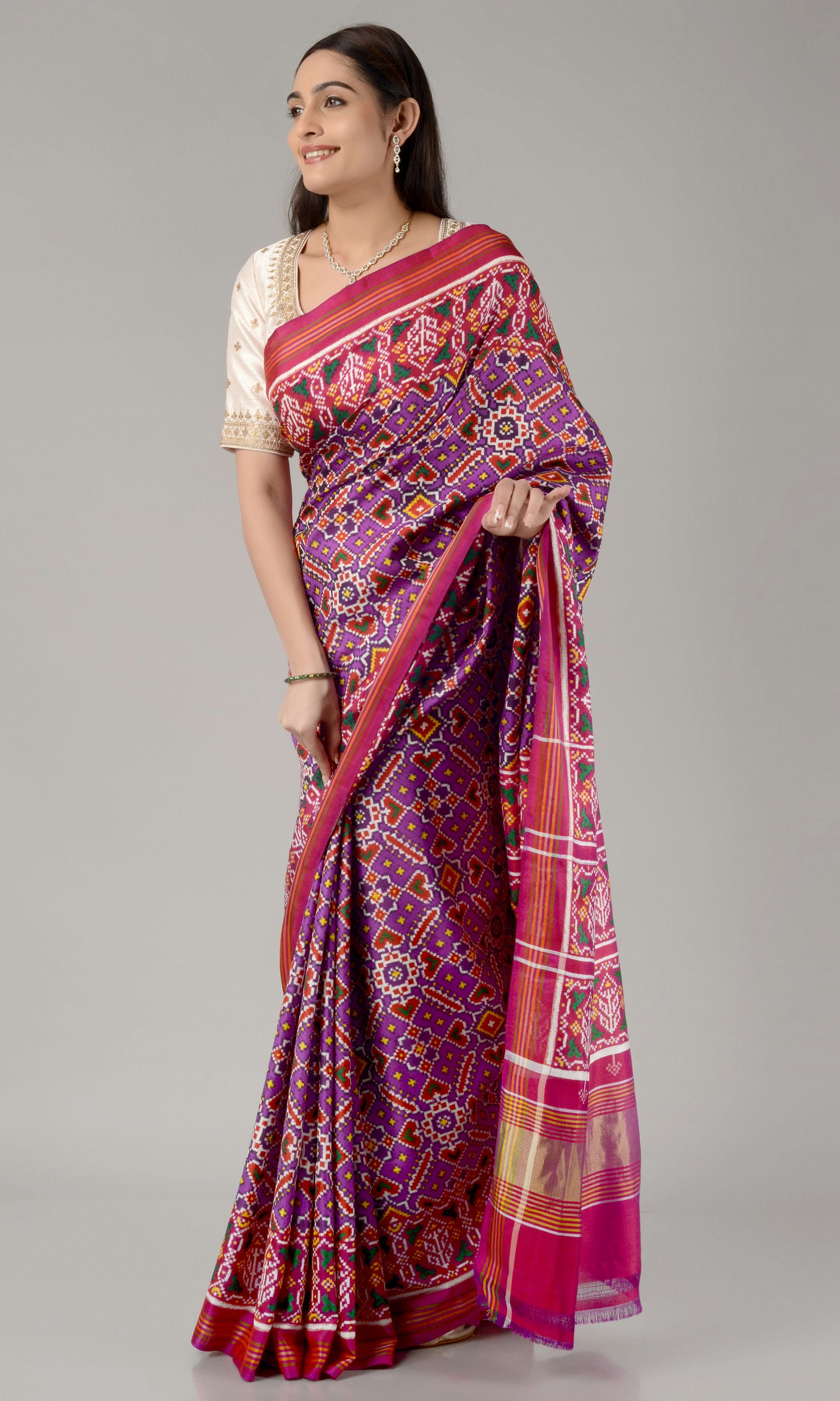 Double Ikat Patola Saree Manekchowk