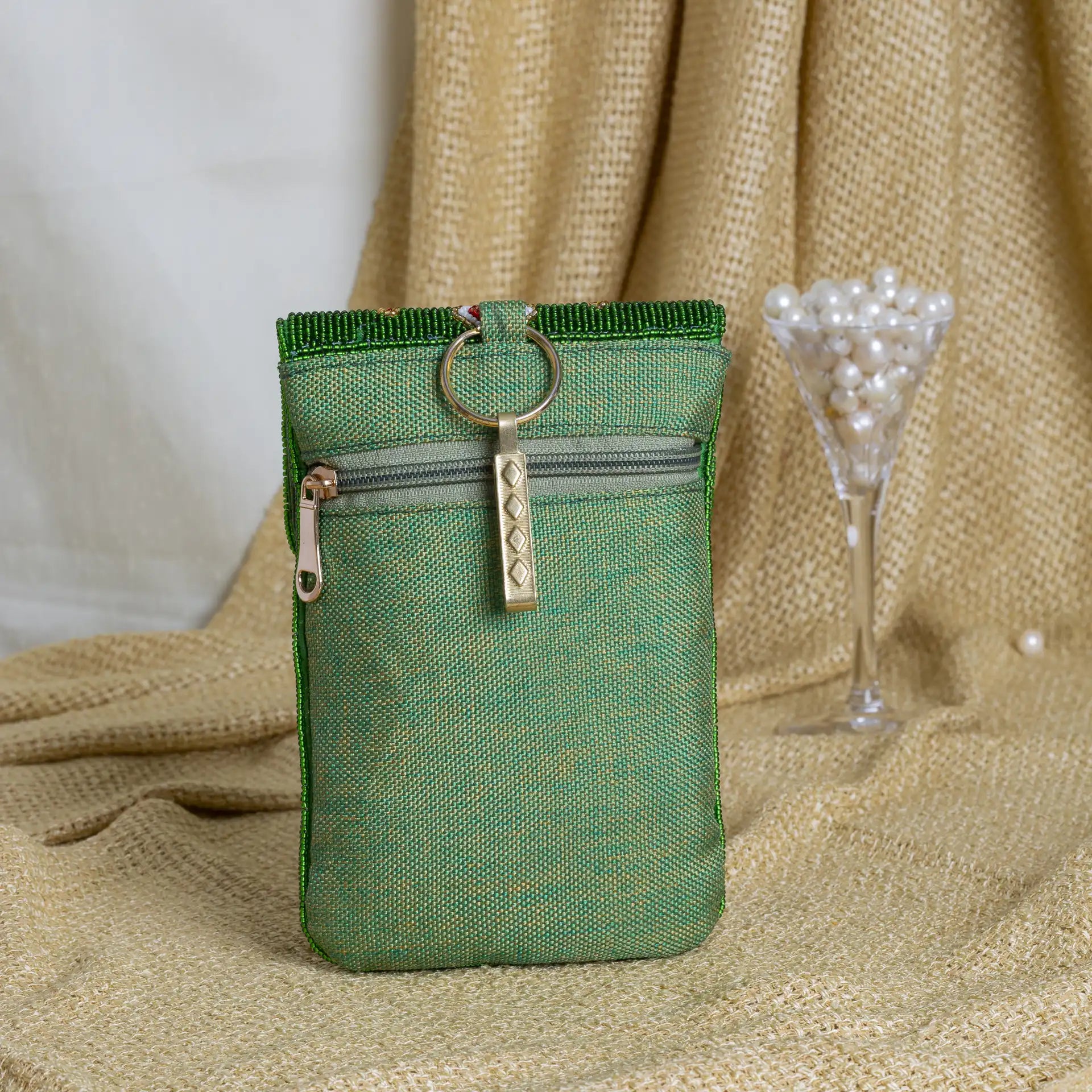 Mobile Cover Pearl Patola Beaded