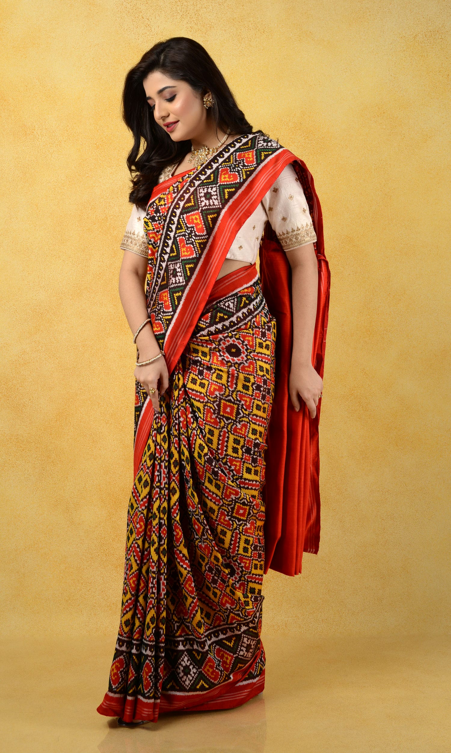 Twill Weave Patola Saree Manekchowk