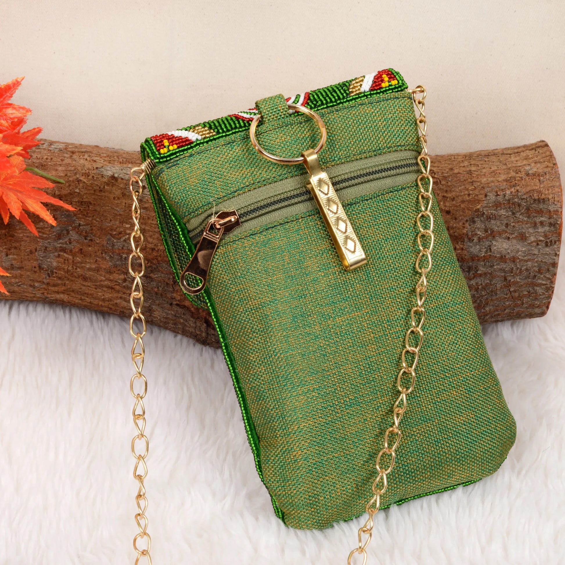 Mobile Cover Pearl Patola Beaded