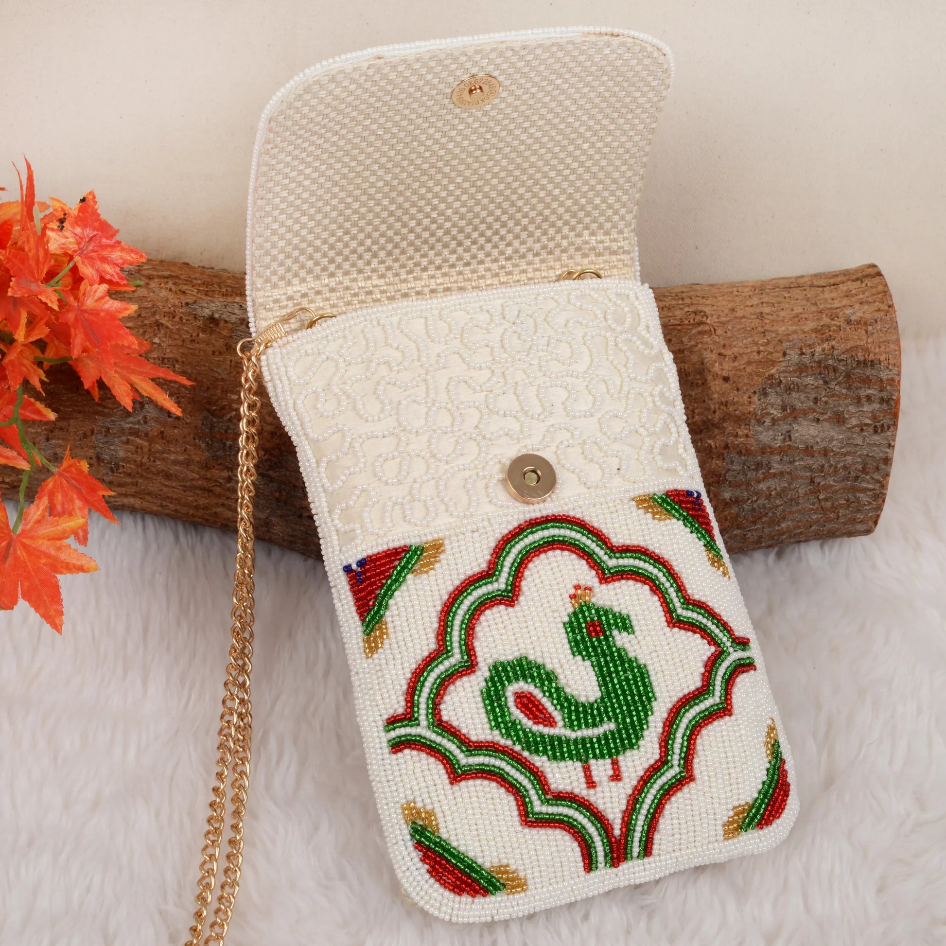Mobile Cover Pearl Patola Beaded