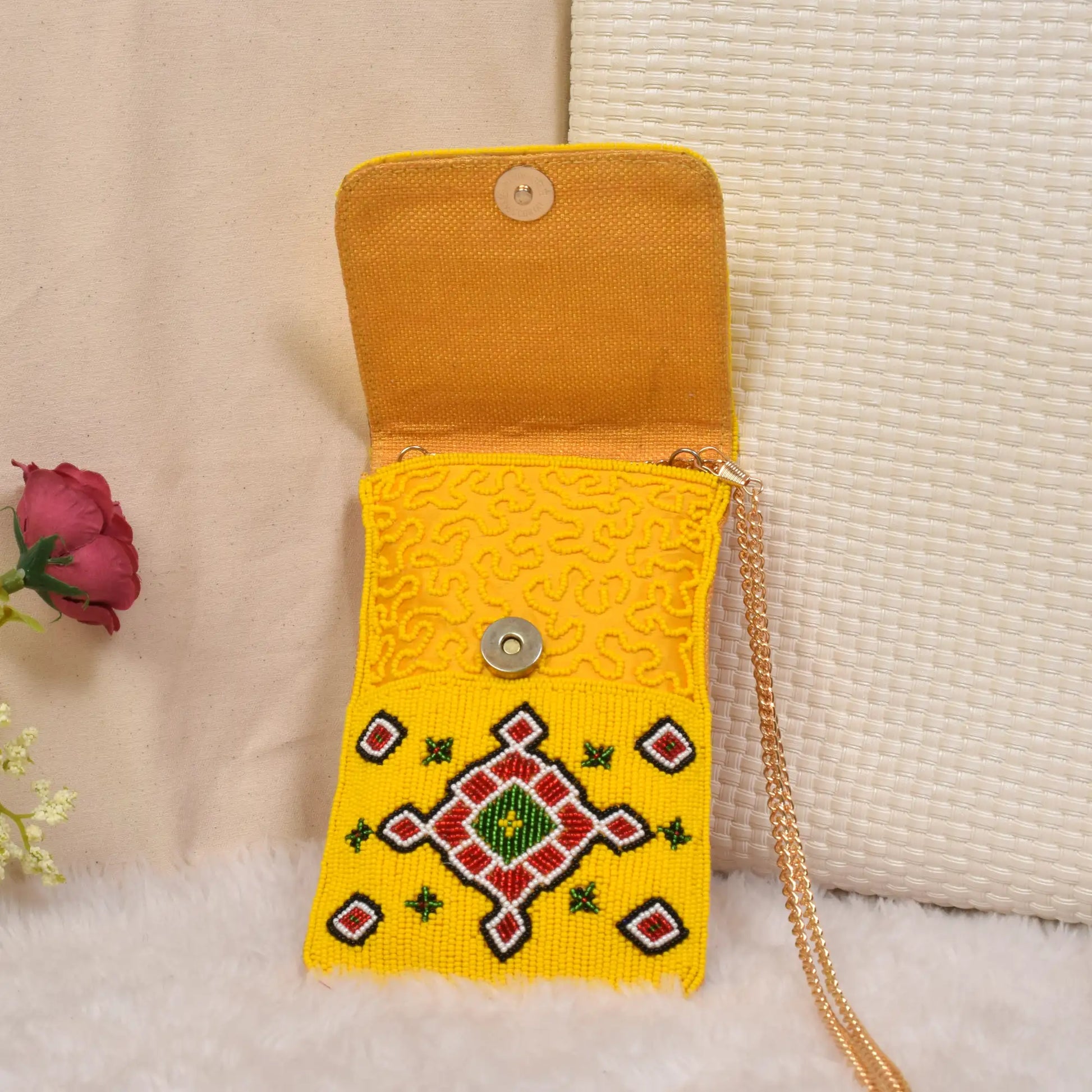 Mobile Cover Pearl Patola Beaded