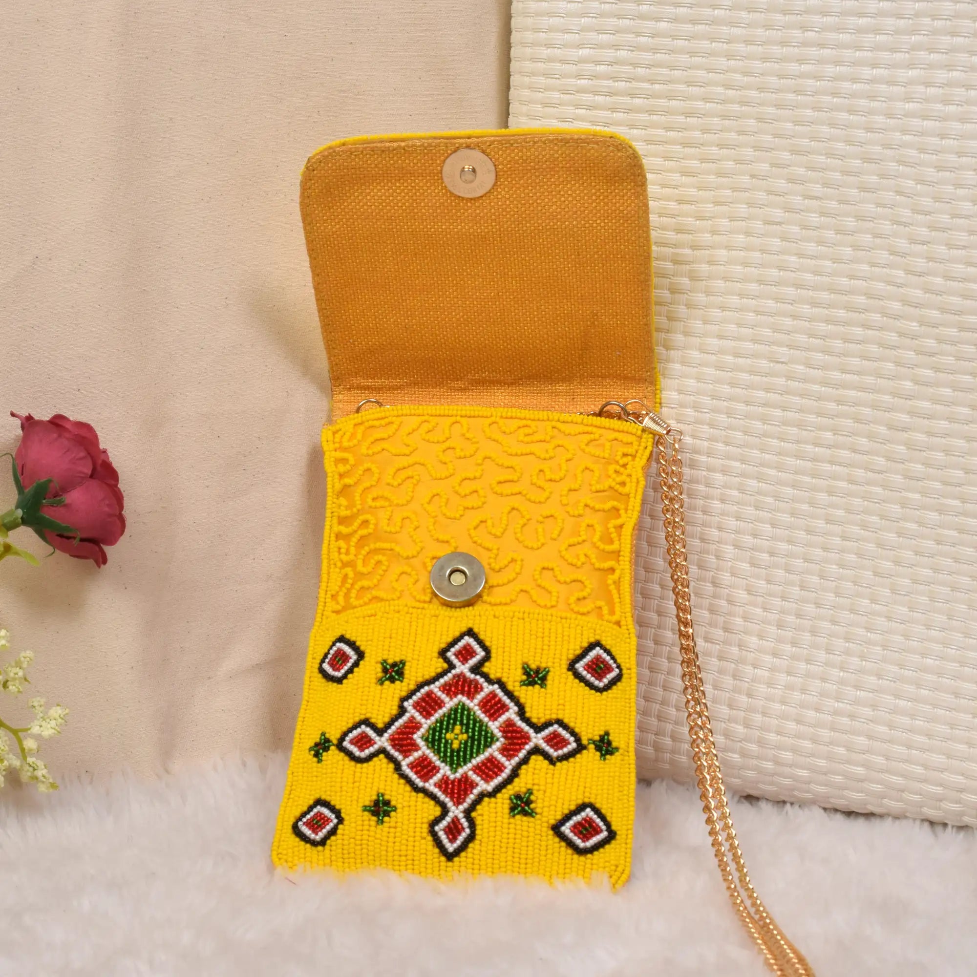 Mobile Cover Pearl Patola Beaded