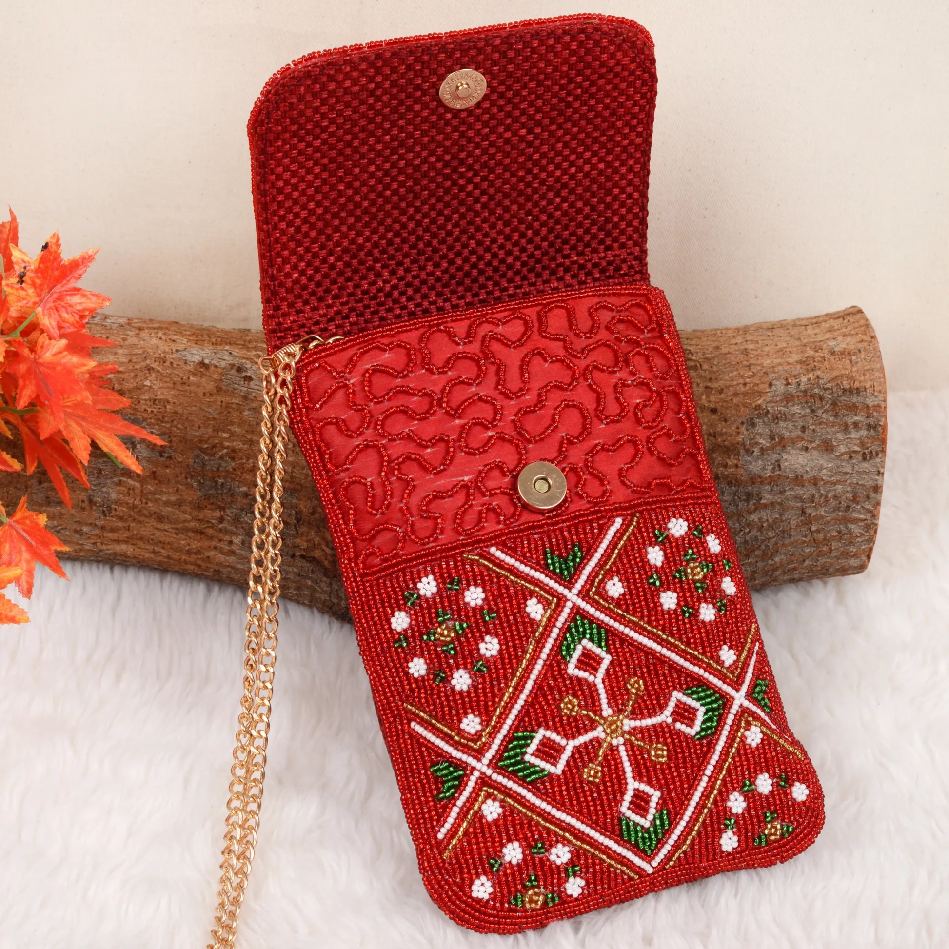 Mobile Cover Pearl Patola Beaded