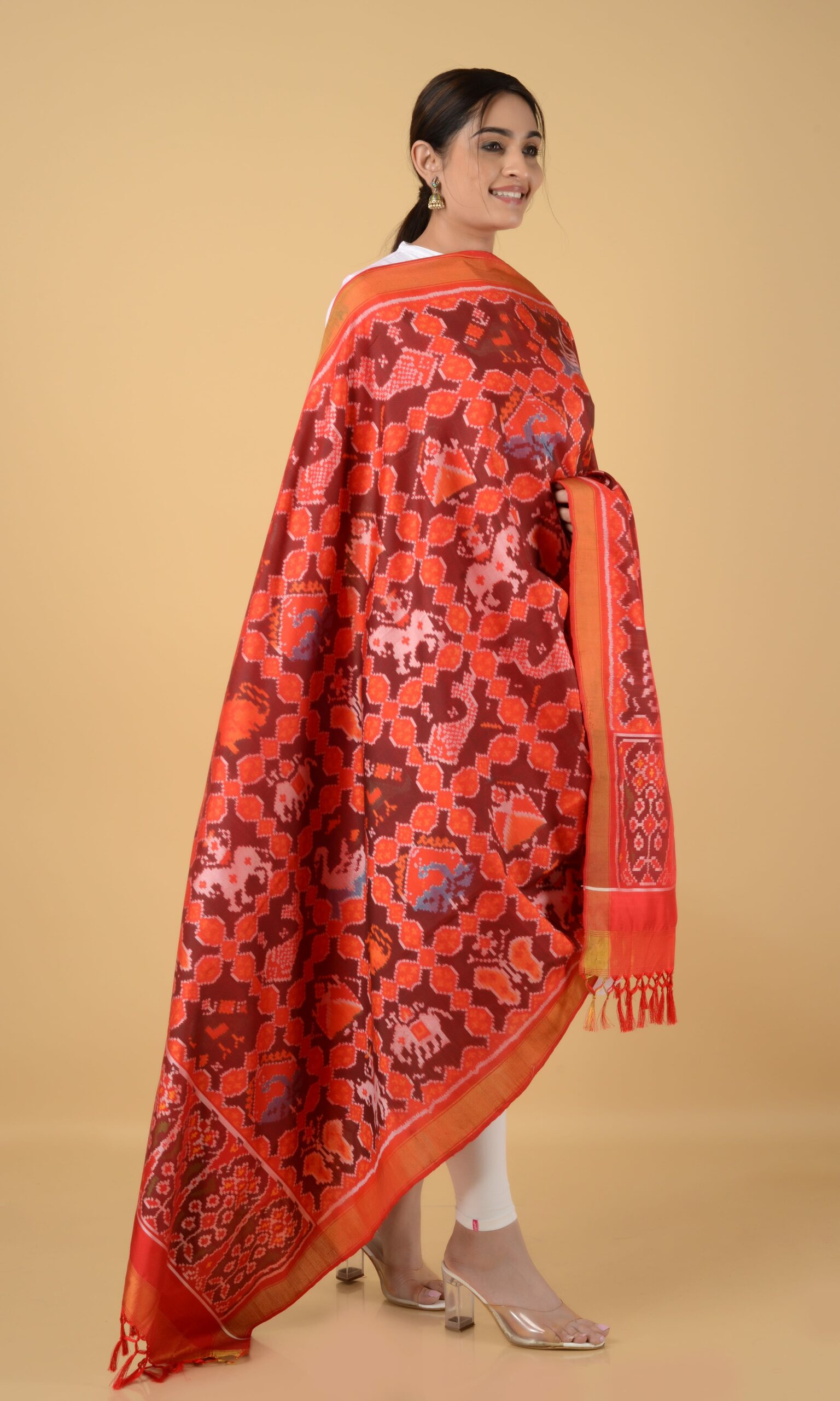 Single Ikat Patola Dupatta 9 Motif