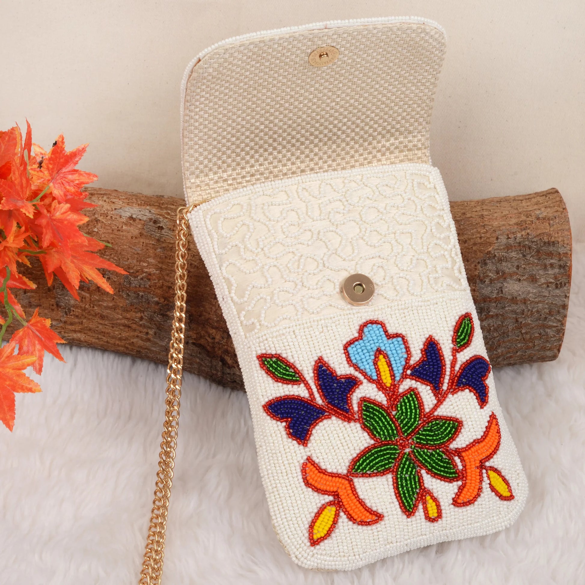Mobile Cover Pearl Patola Beaded
