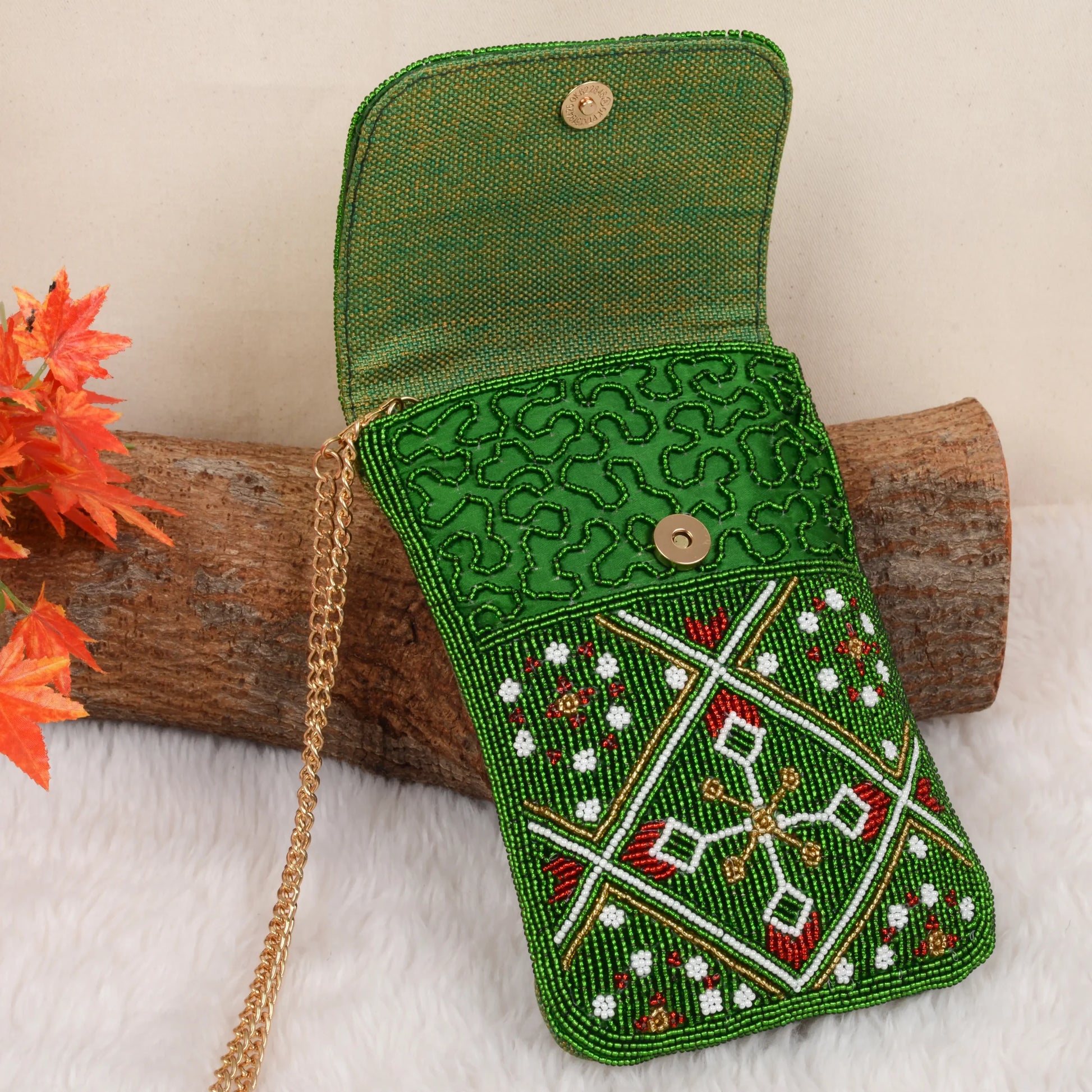 Mobile Cover Pearl Patola Beaded