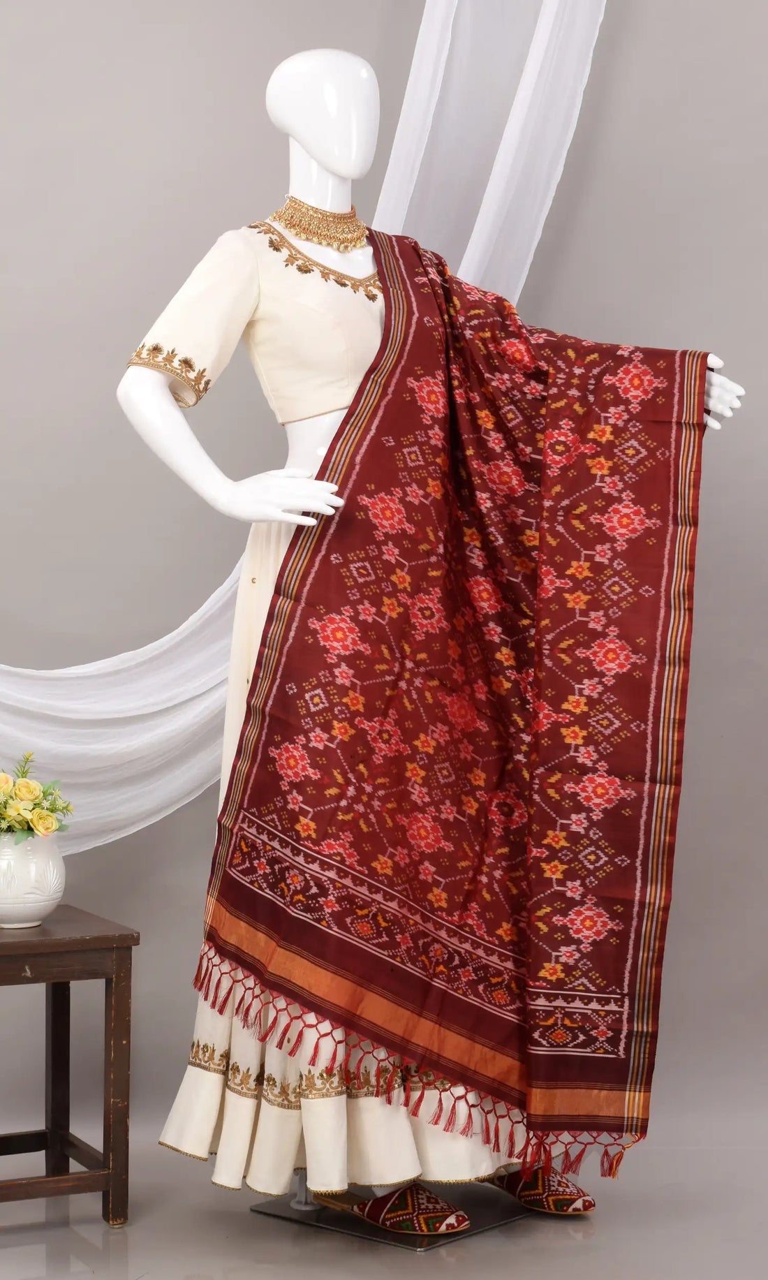 Single Ikat Patola Dupatta