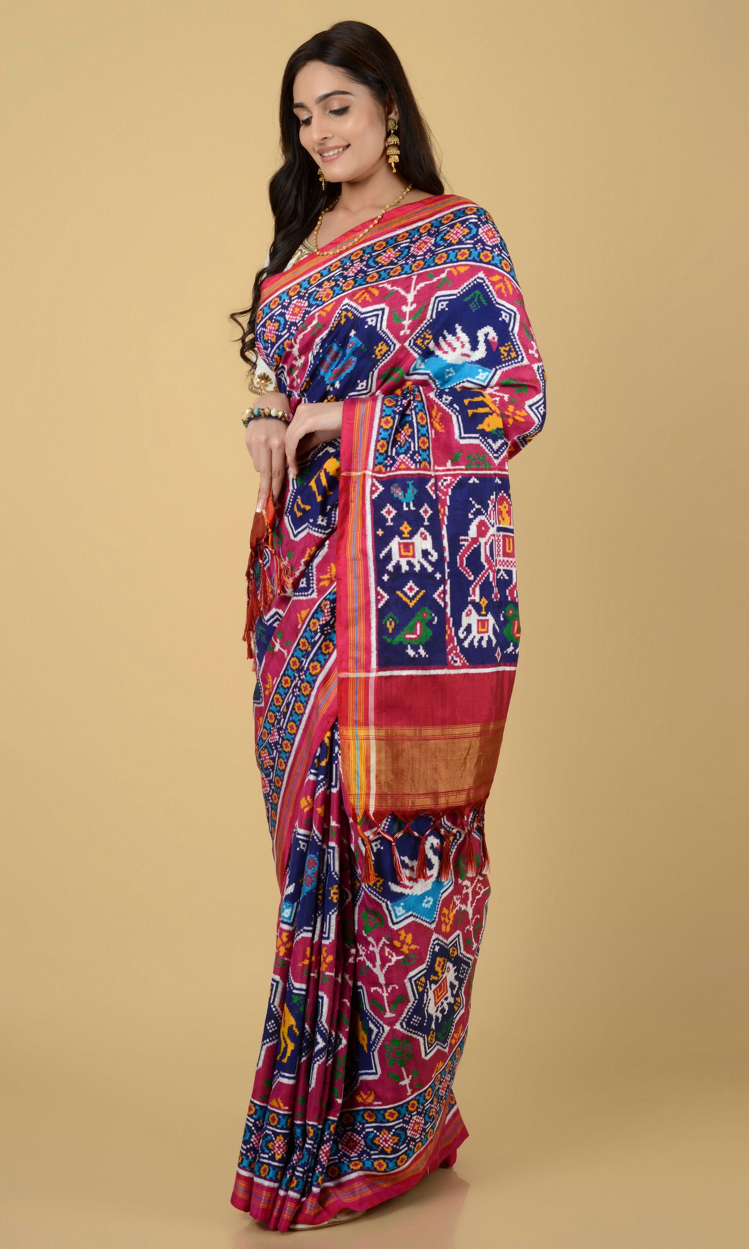 Double Ikat Patola Saree Multi Figure