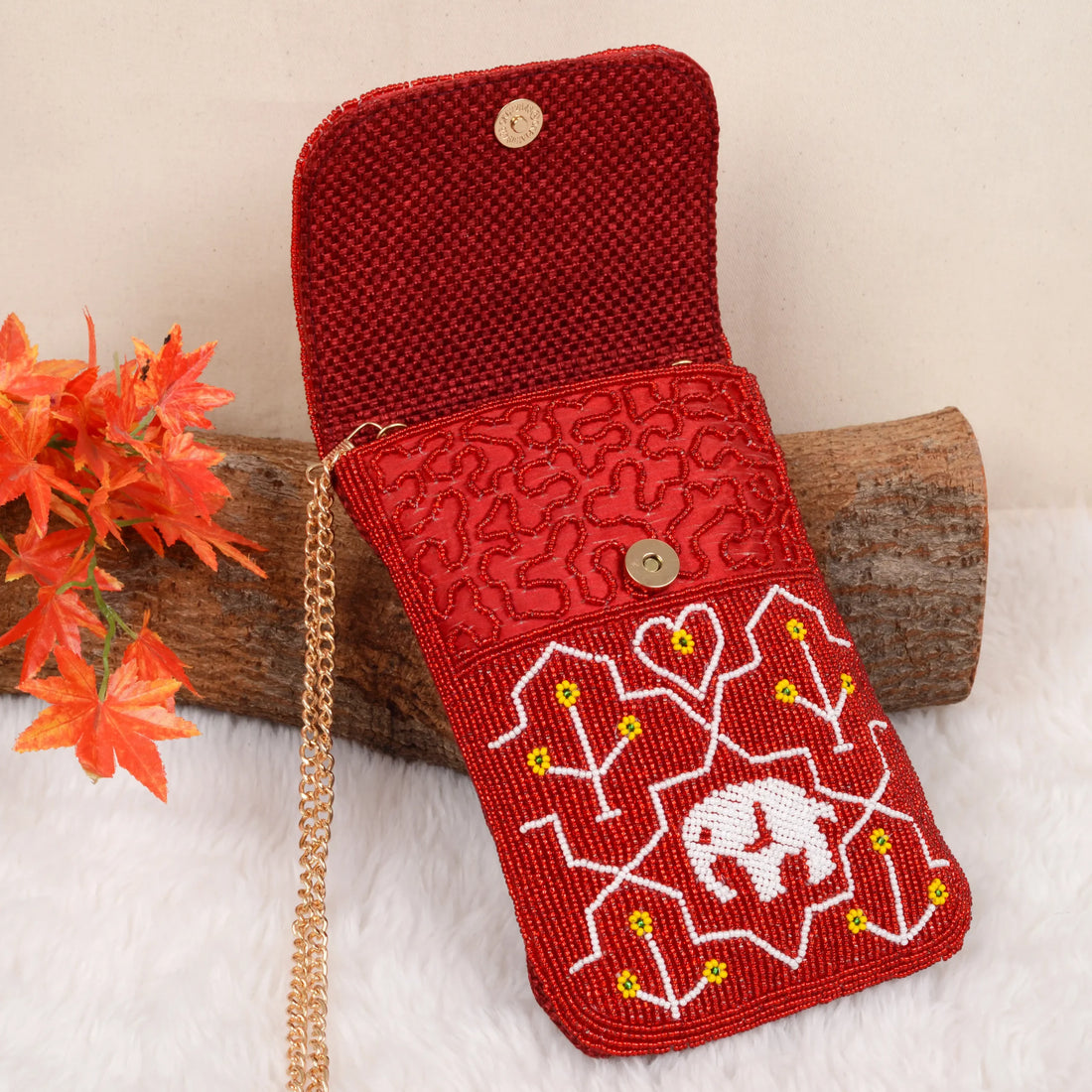 Mobile Cover Pearl Patola Beaded