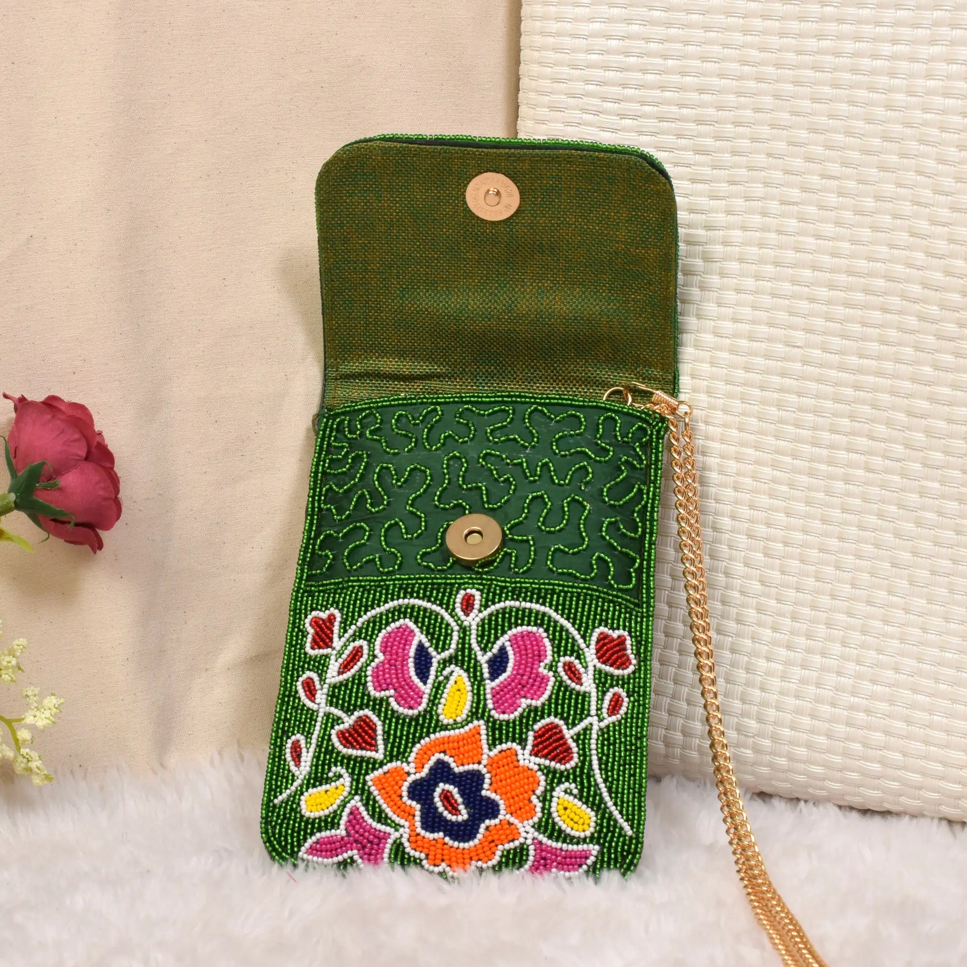 Mobile Cover Pearl Patola Beaded