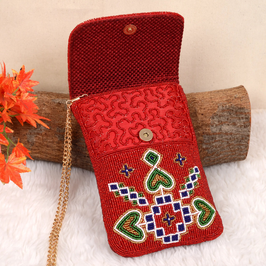 Mobile Cover Pearl Patola Beaded
