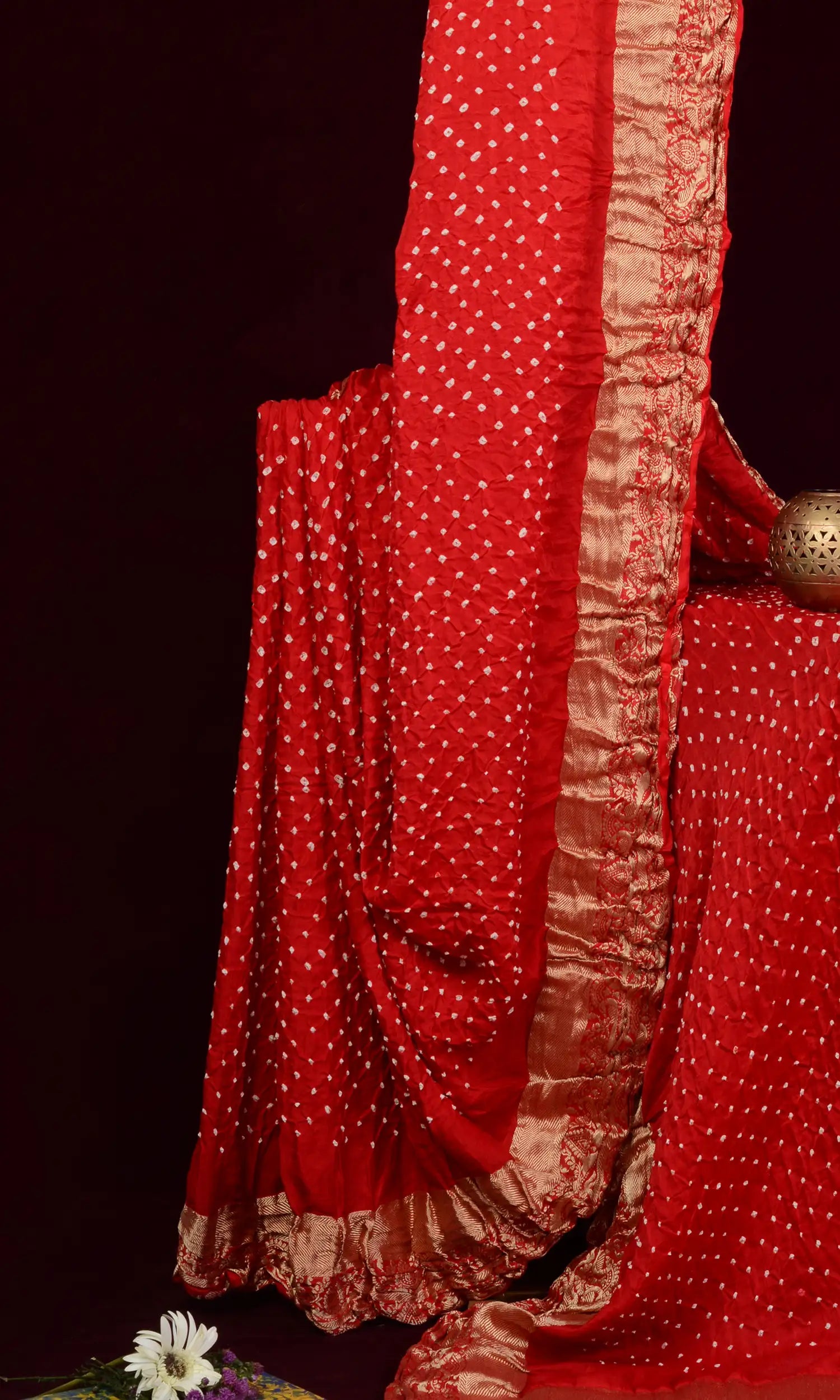 Gaji Kanjiwaram Bandhani Saree