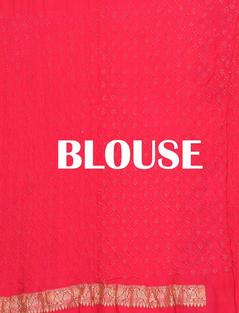 Multi Flower Scurt Butti Bandhani Saree
