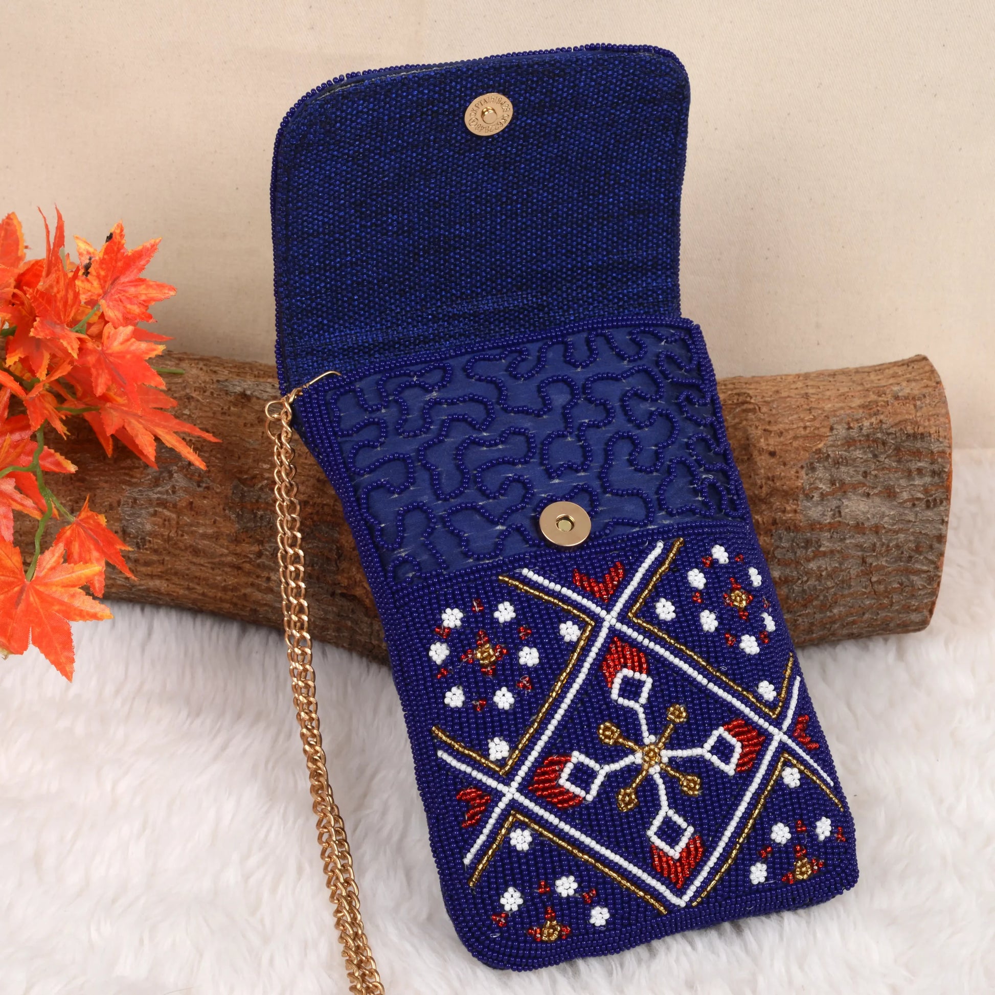Mobile Cover Pearl Patola Beaded