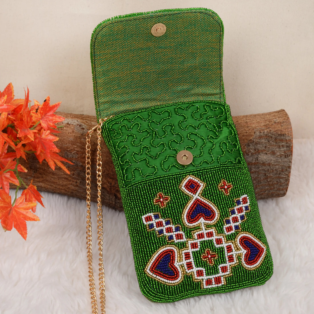 Mobile Cover Pearl Patola Beaded