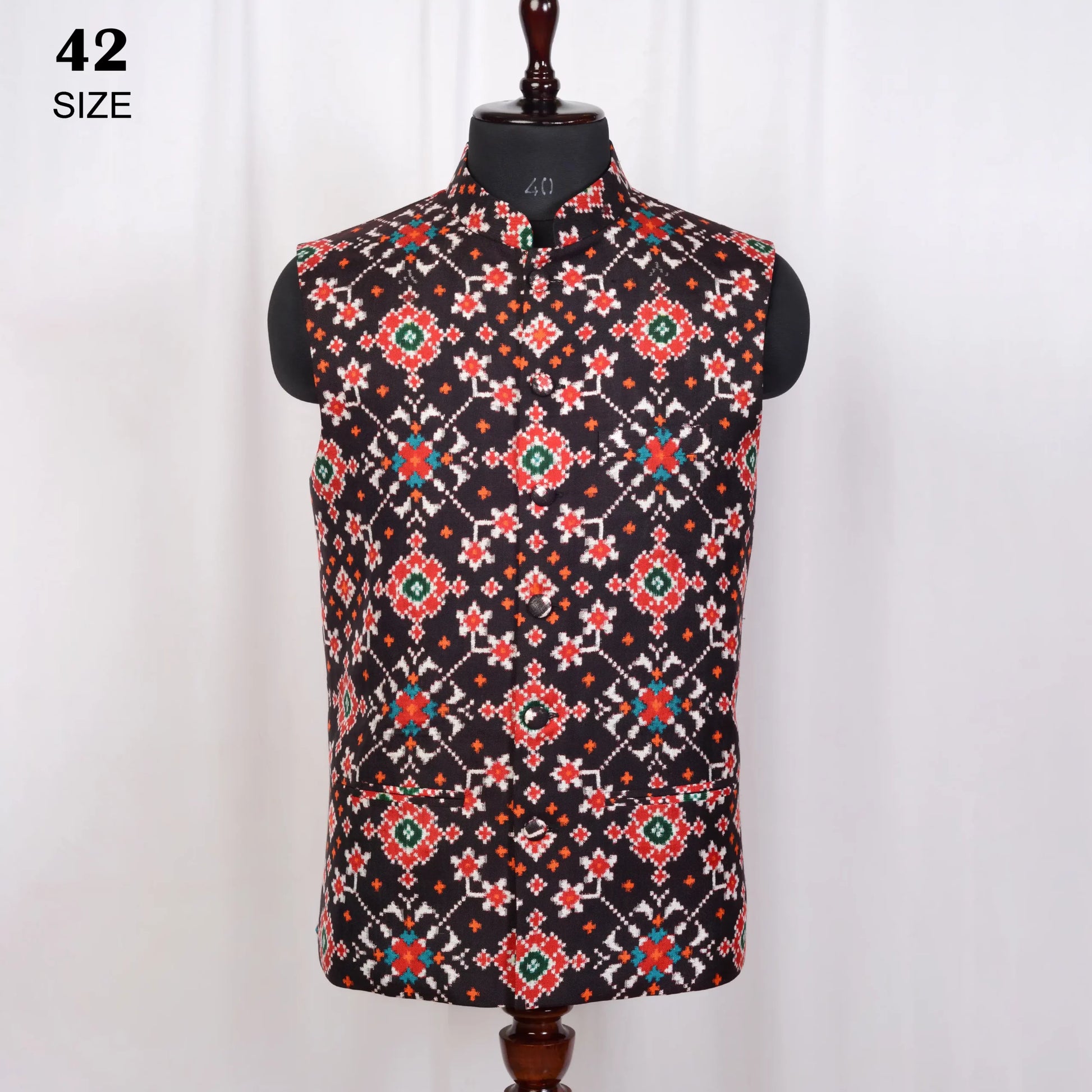 Nehru Jacket Double Ikat Patola