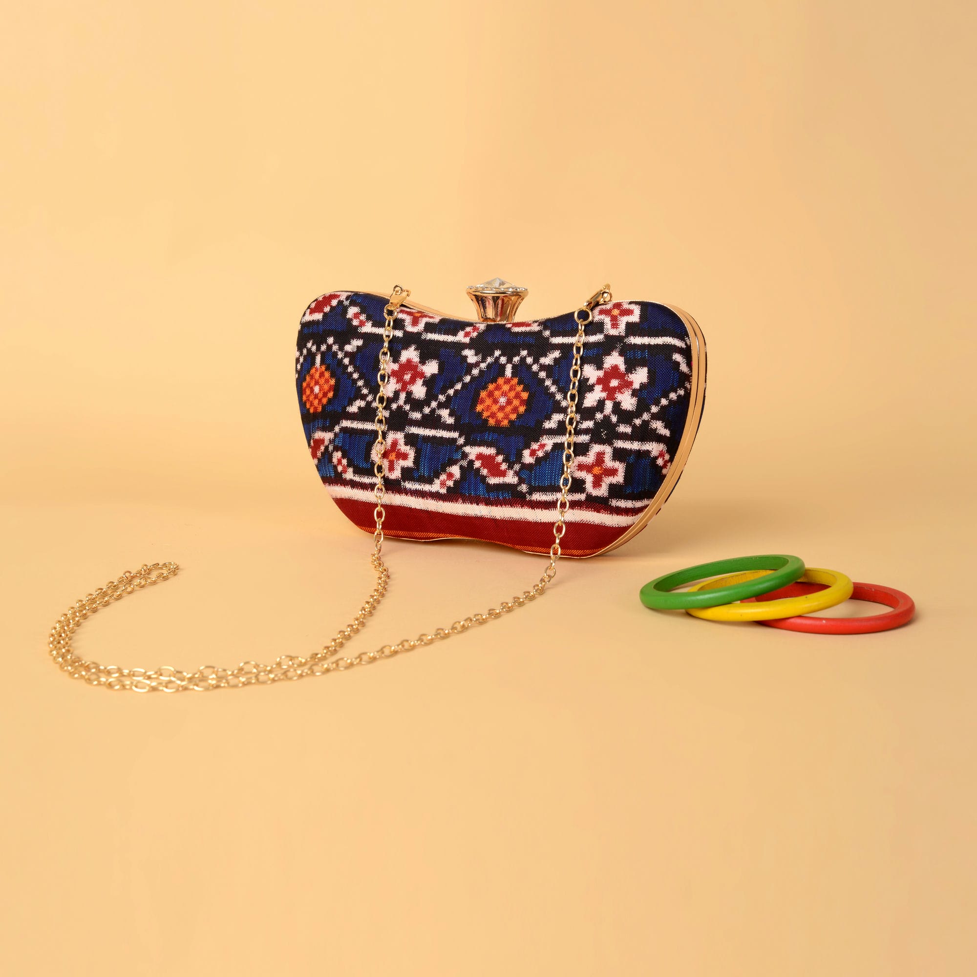 Double Ikat Patola Clutch Patola Motifs