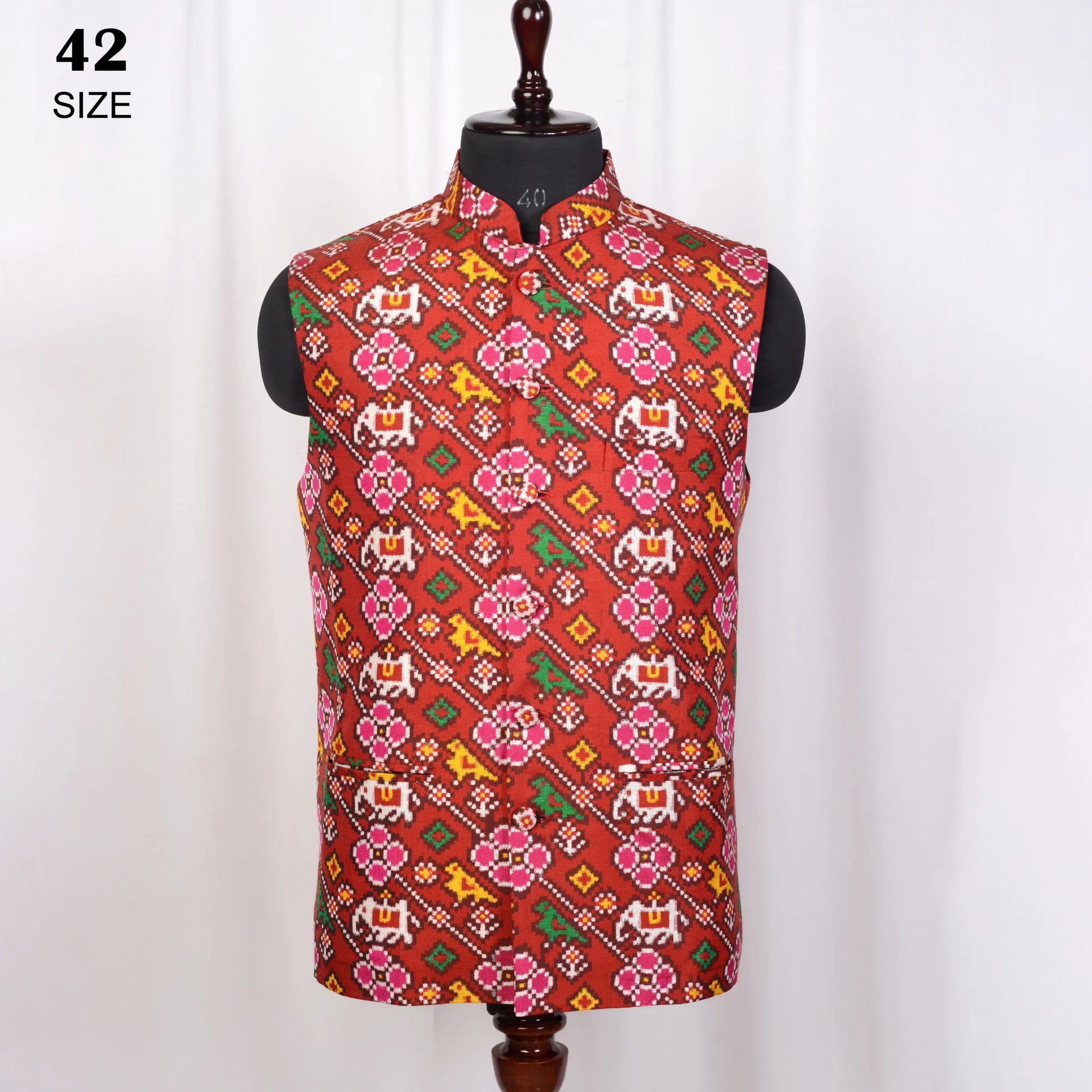 Nehru Jacket Double Ikat Patola
