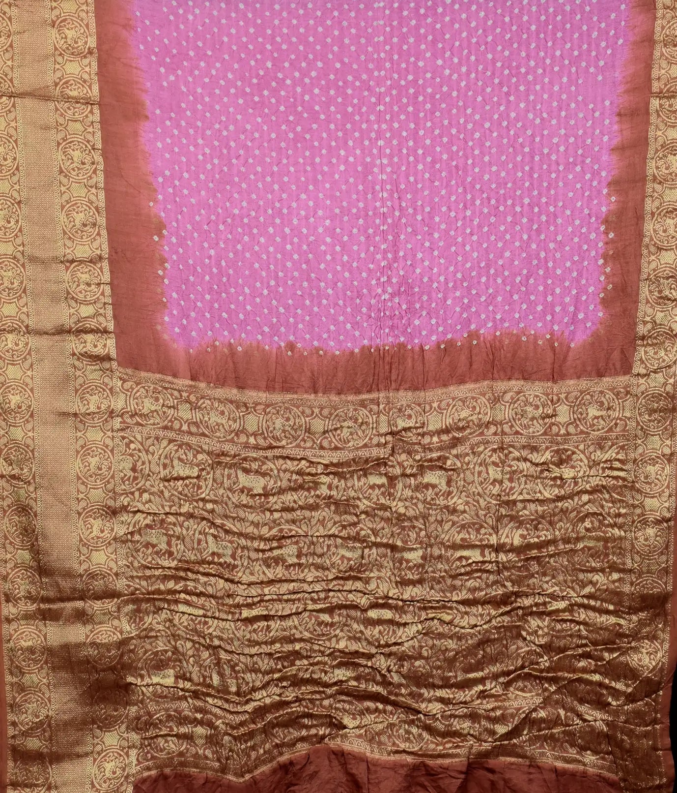 Gaji Kanjiwaram Bandhani Saree