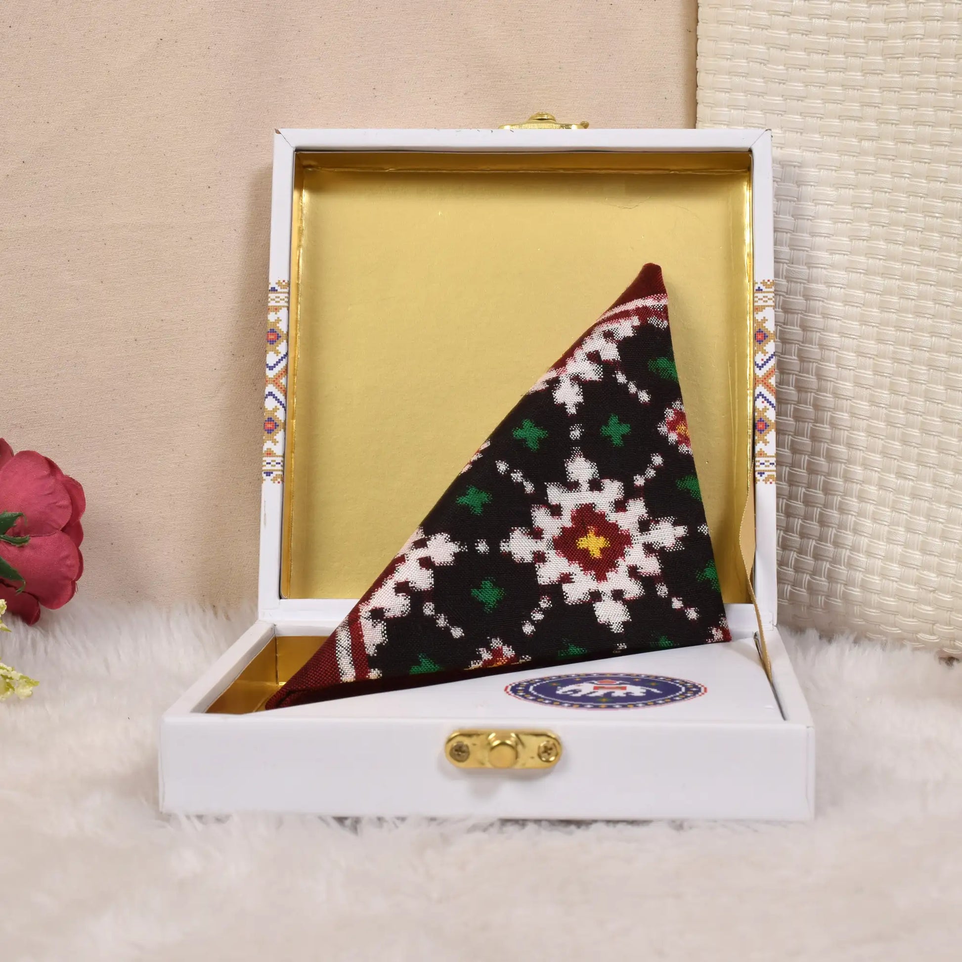 Double Ikat Pocket Square