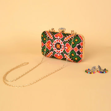 Double Ikat Patola Clutch Manekchowk