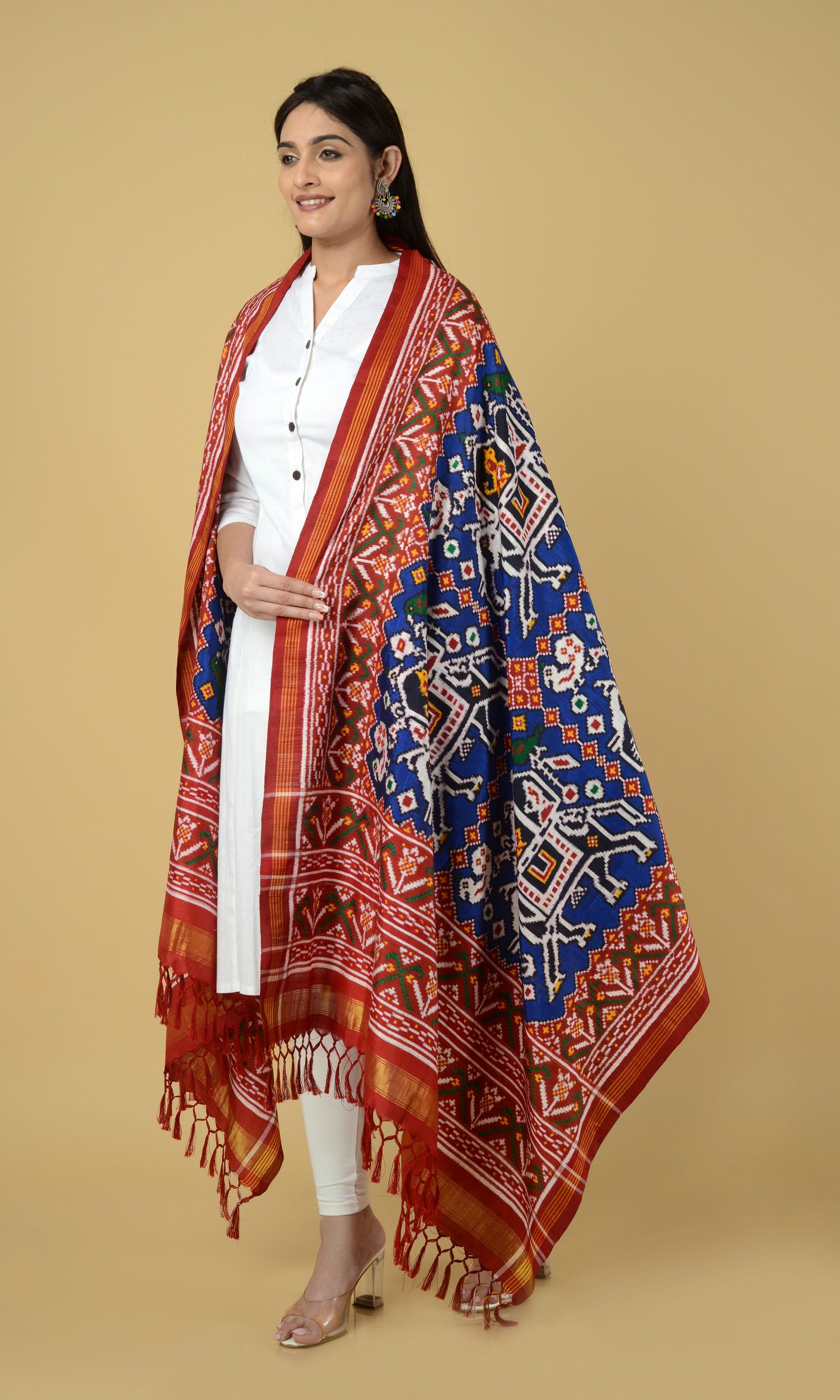 Double Ikat Patola Dupatta Hathi Savari