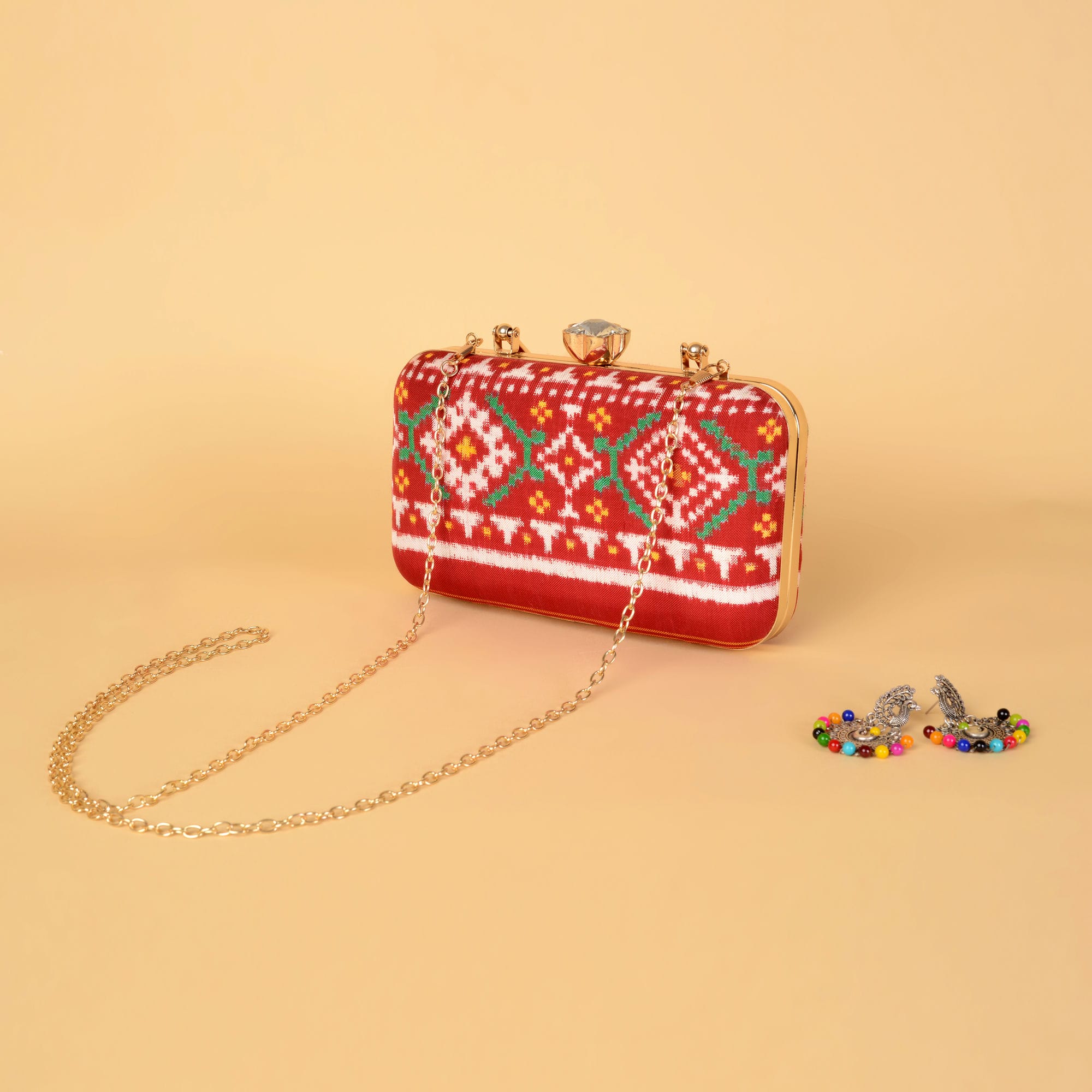 Double Ikat Patola Clutch Chanda