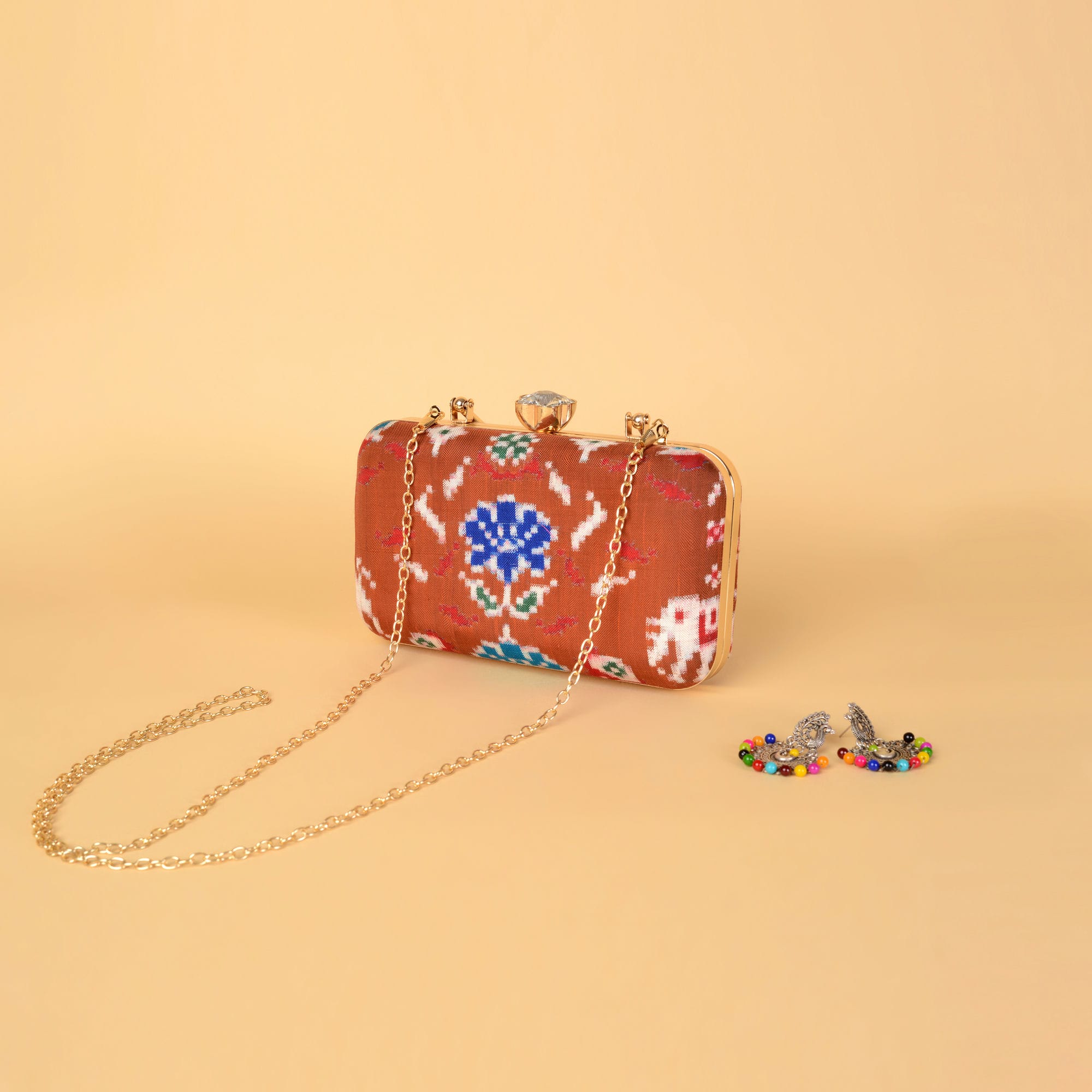 Double Ikat Patola Clutch Flowers