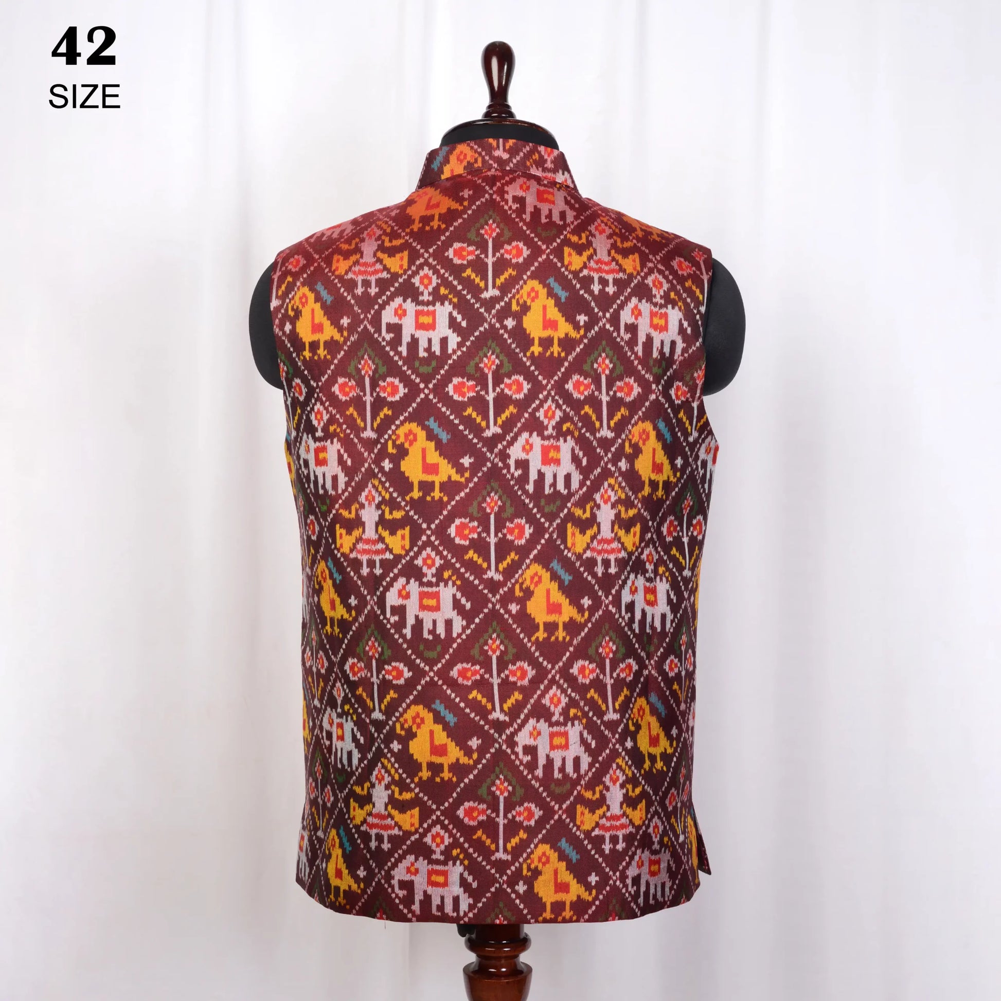 Nehru Jacket Single Ikat Patola