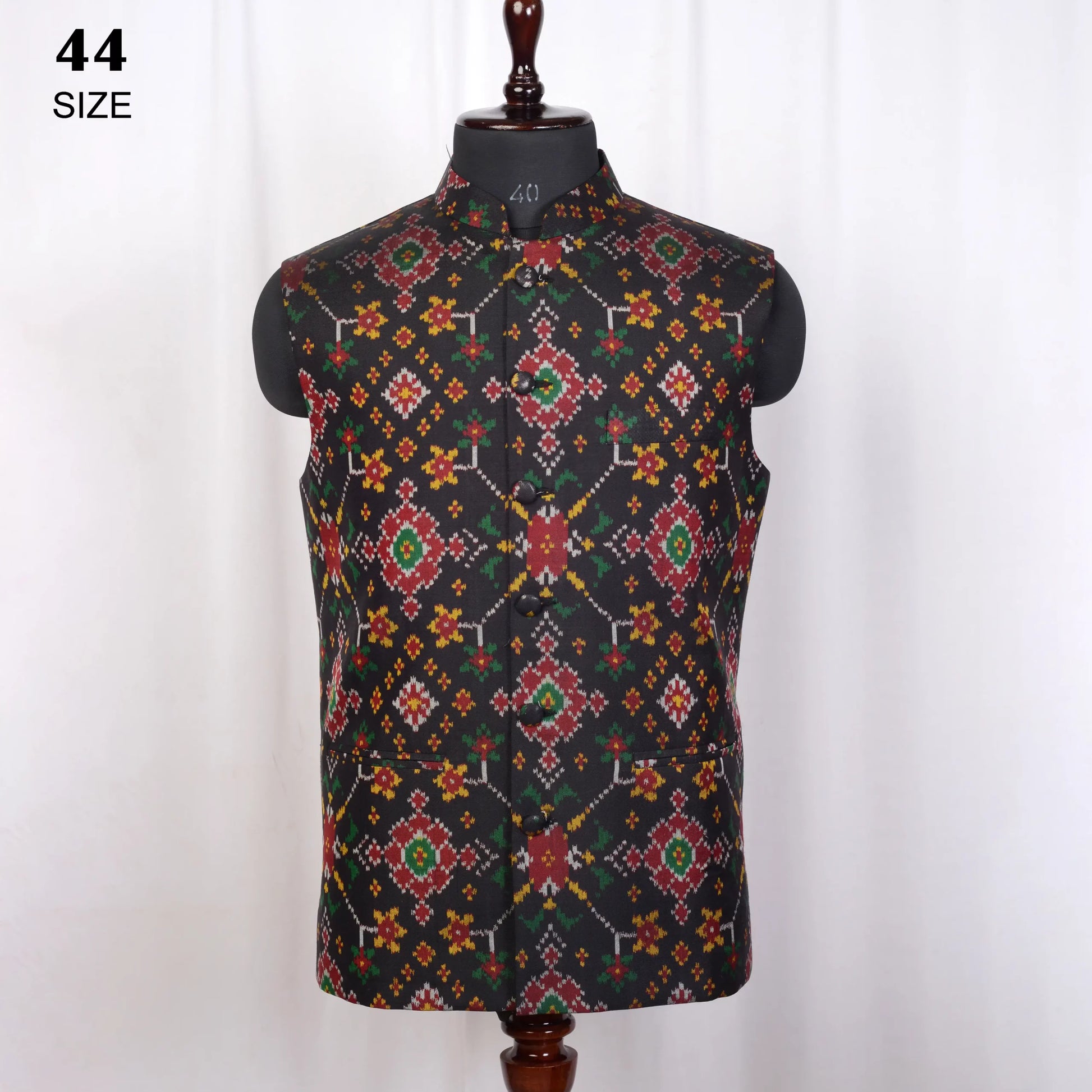 Nehru Jacket Single Ikat Patola