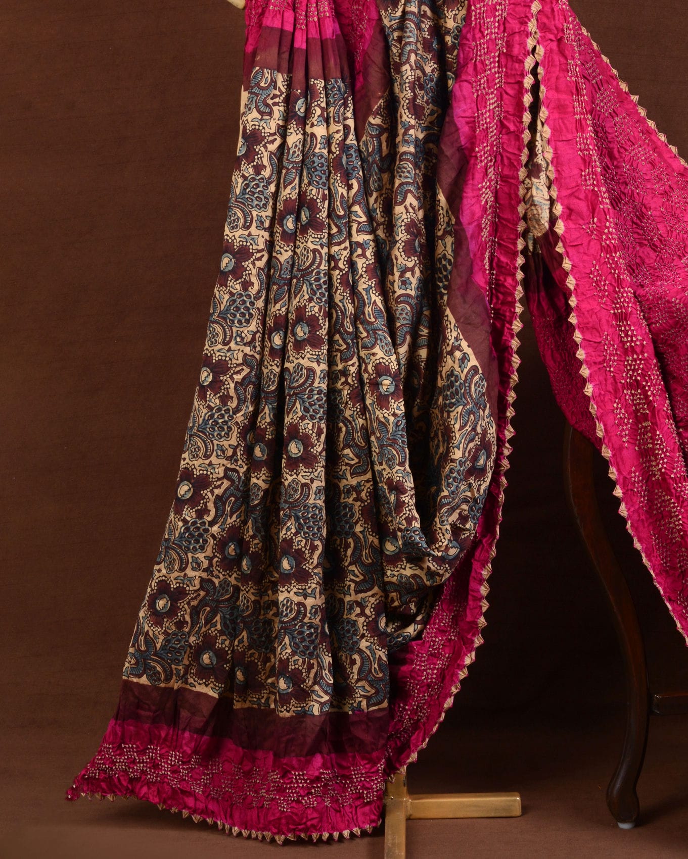 Ajrakh Bandhani Saree
