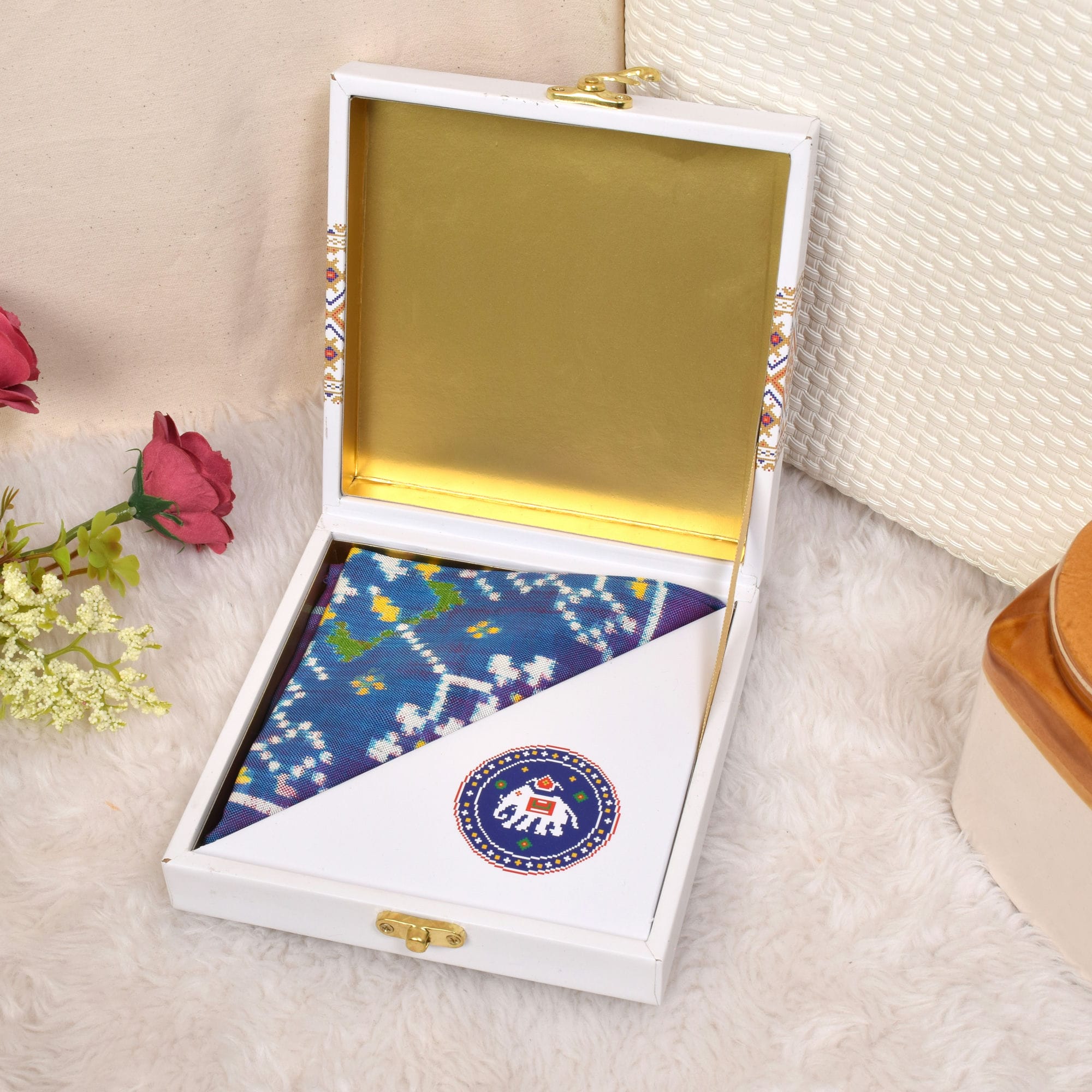 Double Ikat Pocket Square