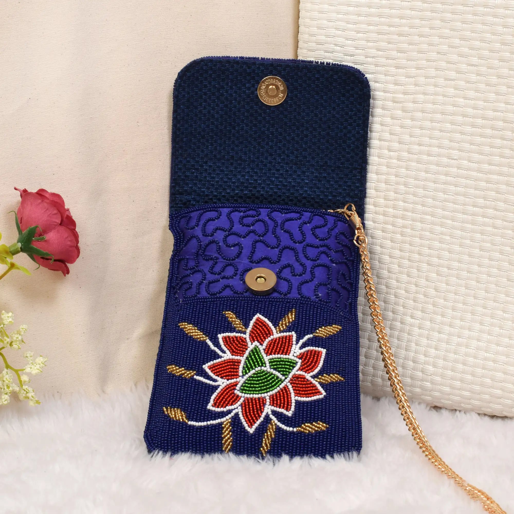 Mobile Cover Pearl Patola Beaded