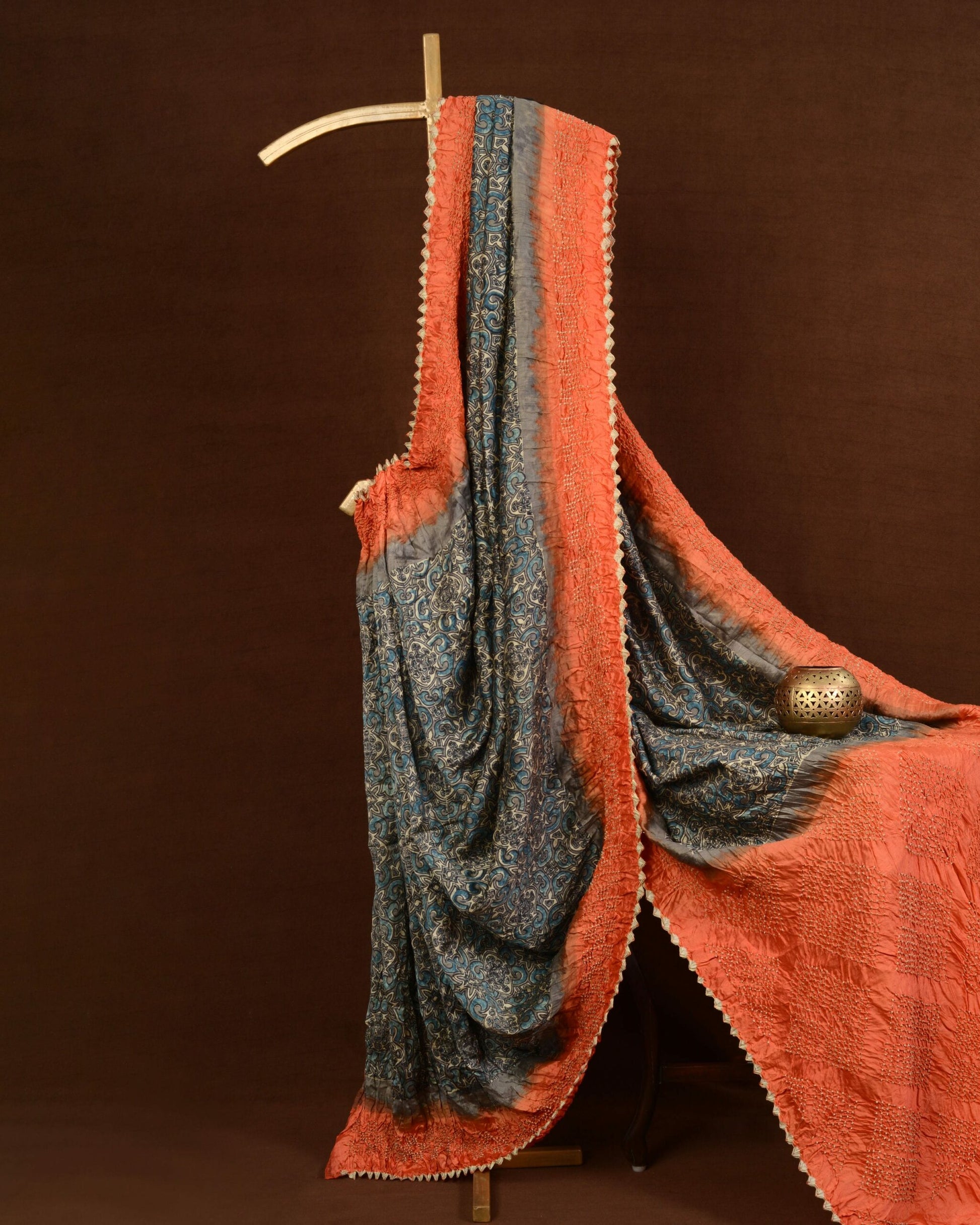 Ajrakh Bandhani Saree