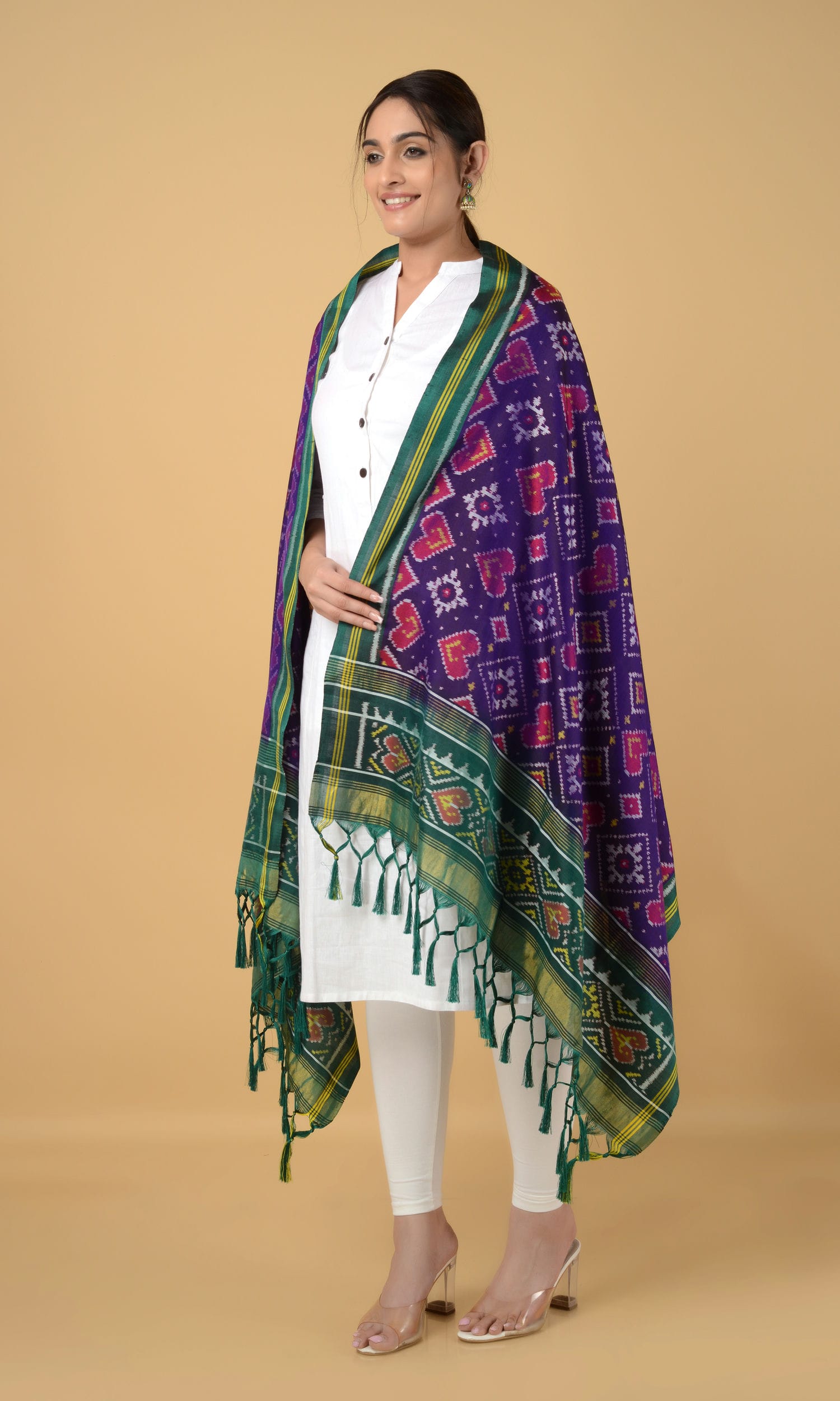 Single Ikat Patola Dupatta Pan Chanda