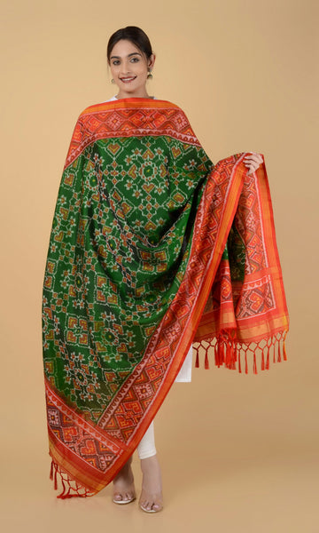 Single Ikat Patola Dupatta Nau Ratan Pan