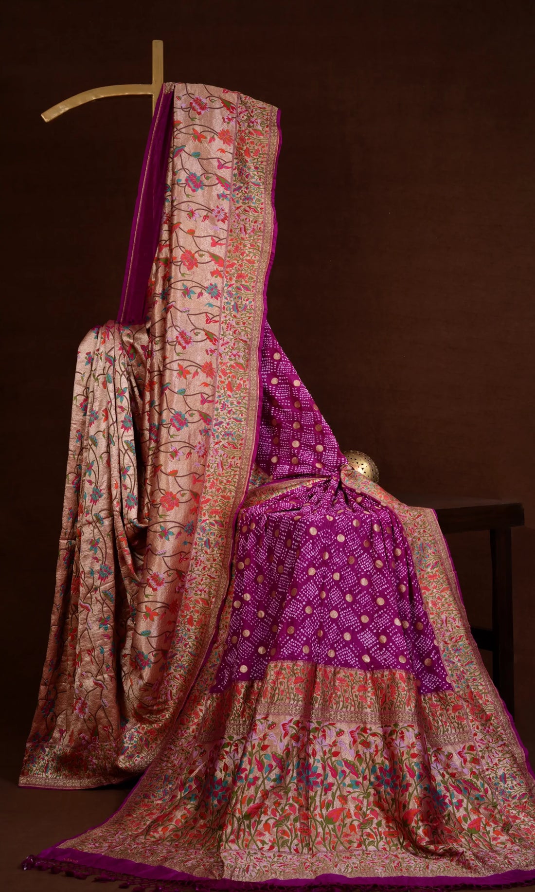 Paithani Silk Bouti Bandhani Saree