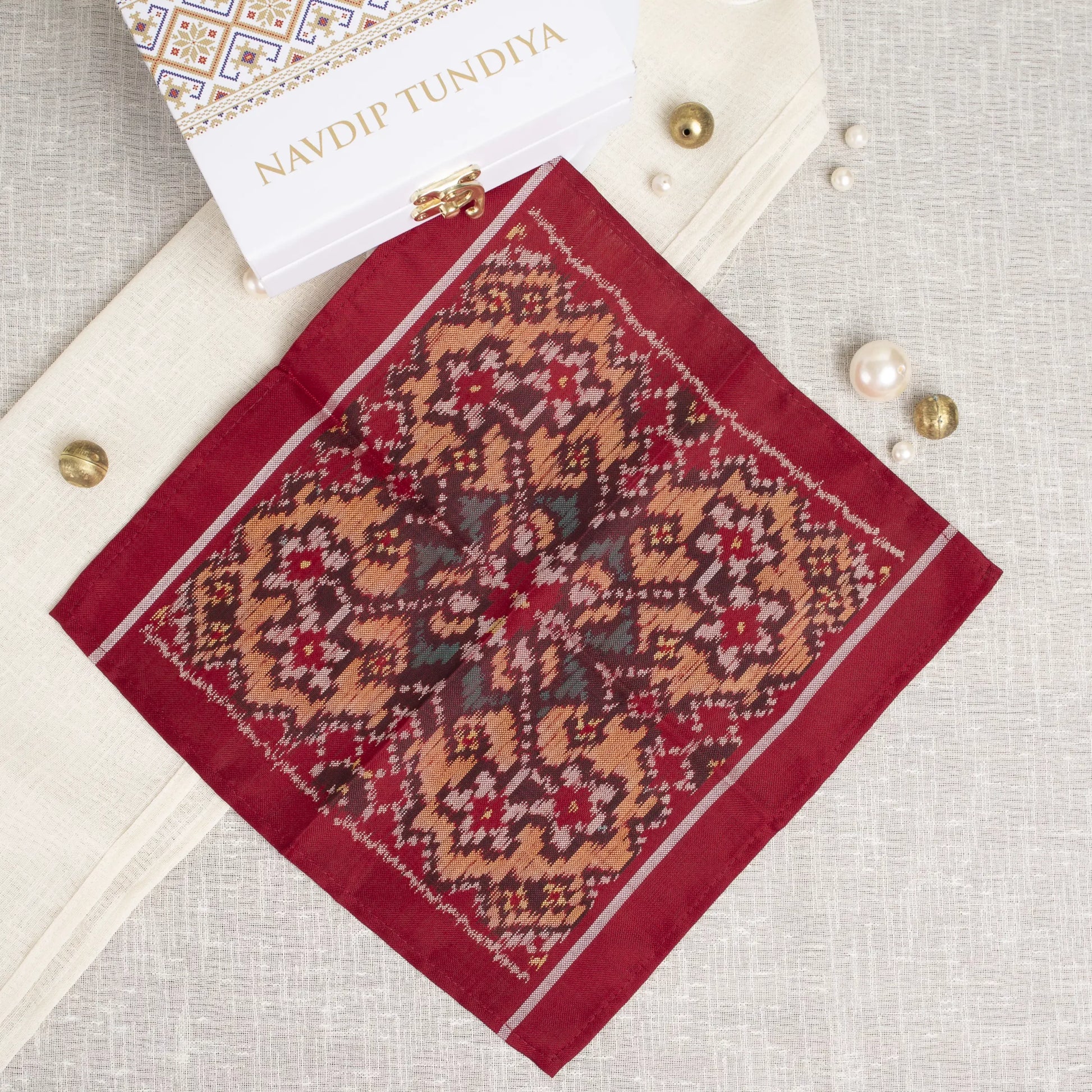 Single Ikat Pocket Square