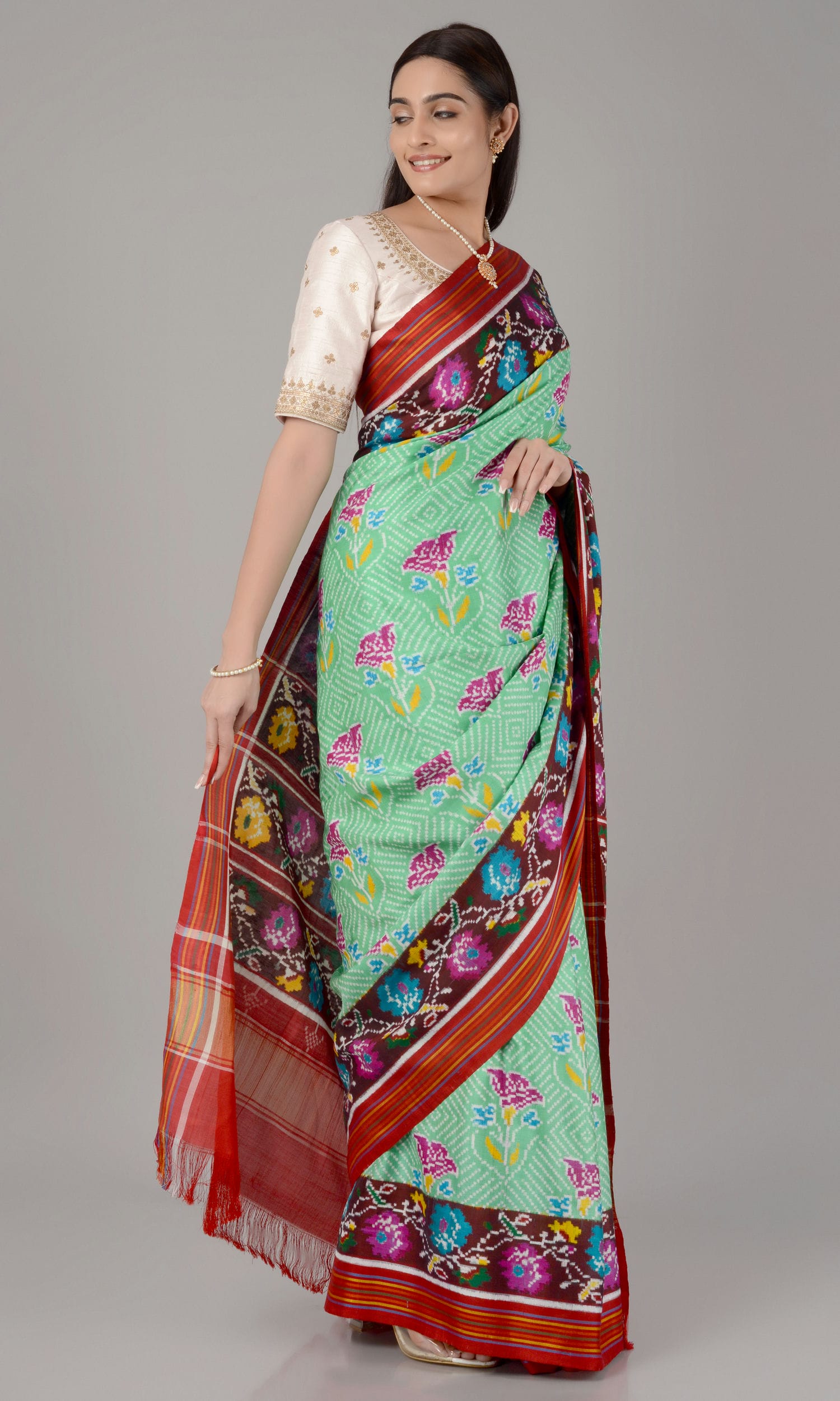 Double Ikat Patola Saree Fancy Flower