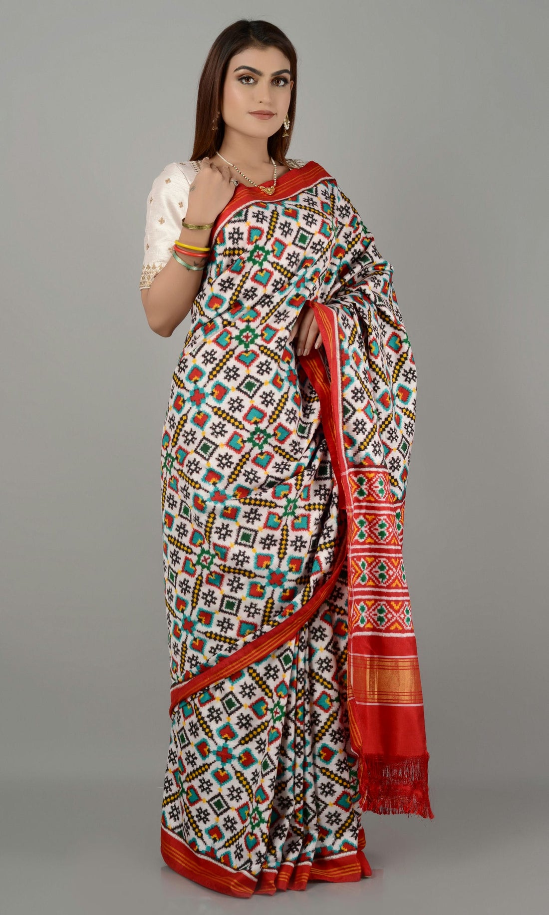 Double Ikat Patola Saree Manekchowk