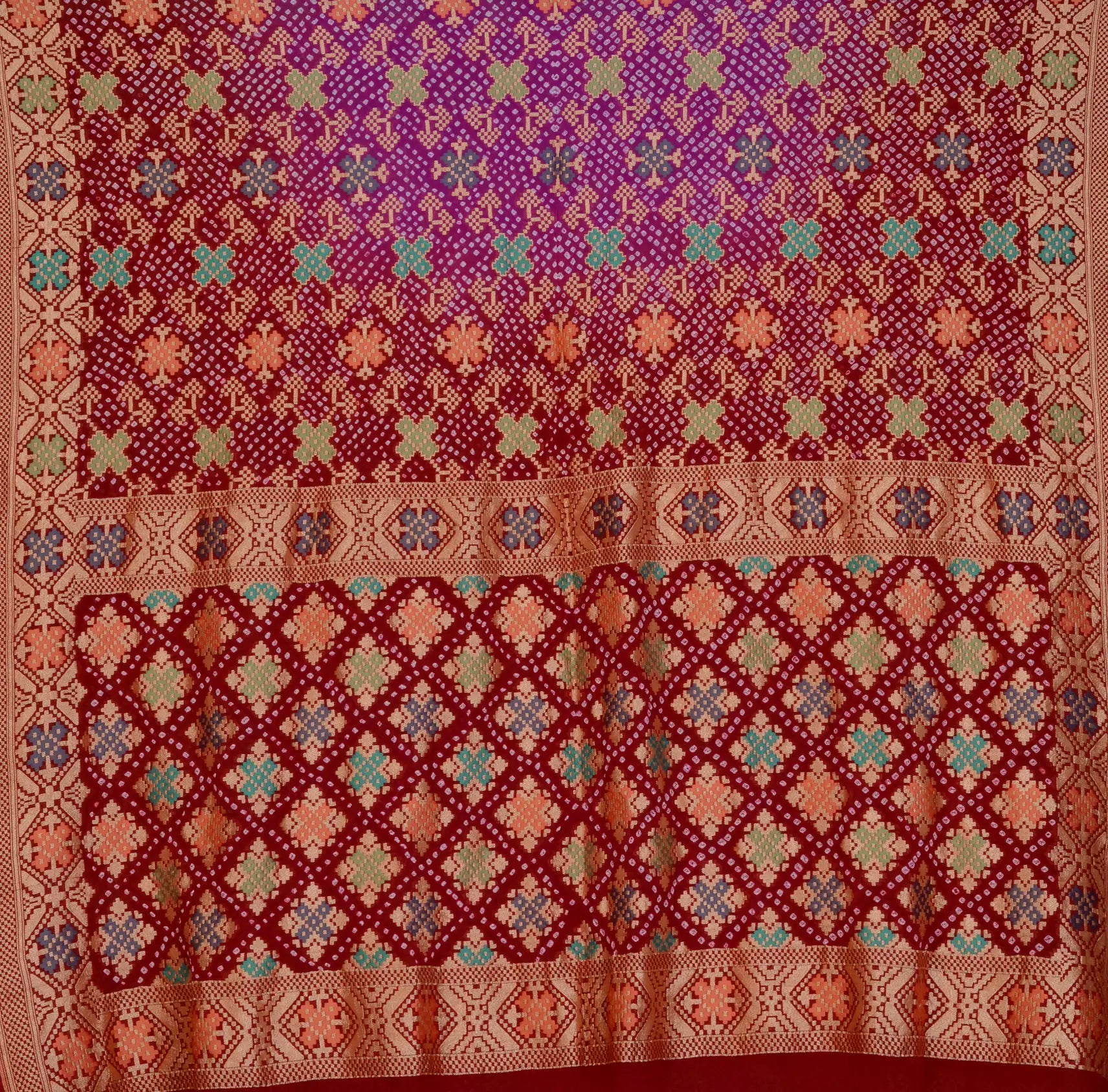 Banarasi Patola Design Weave Bandhani Saree