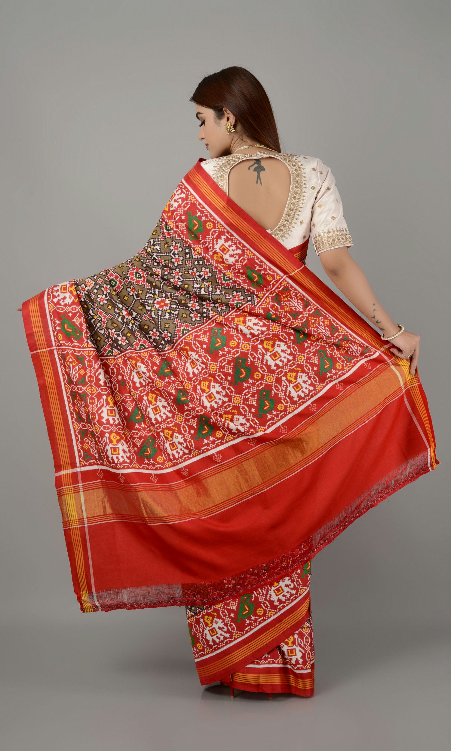 Double Ikat Patola Saree Nau Ratan