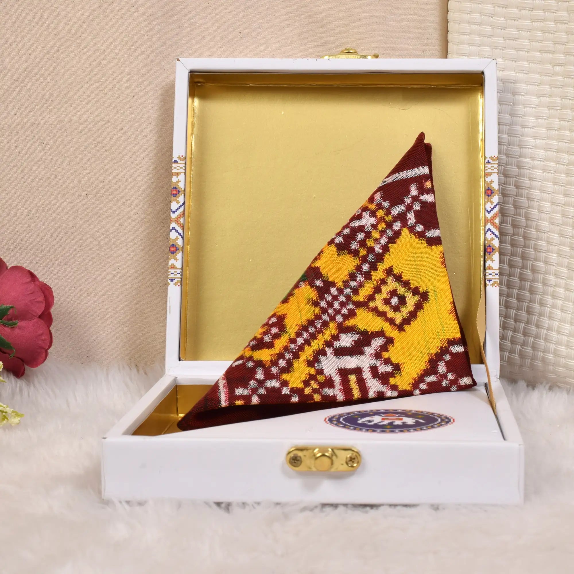 Double Ikat Pocket Square