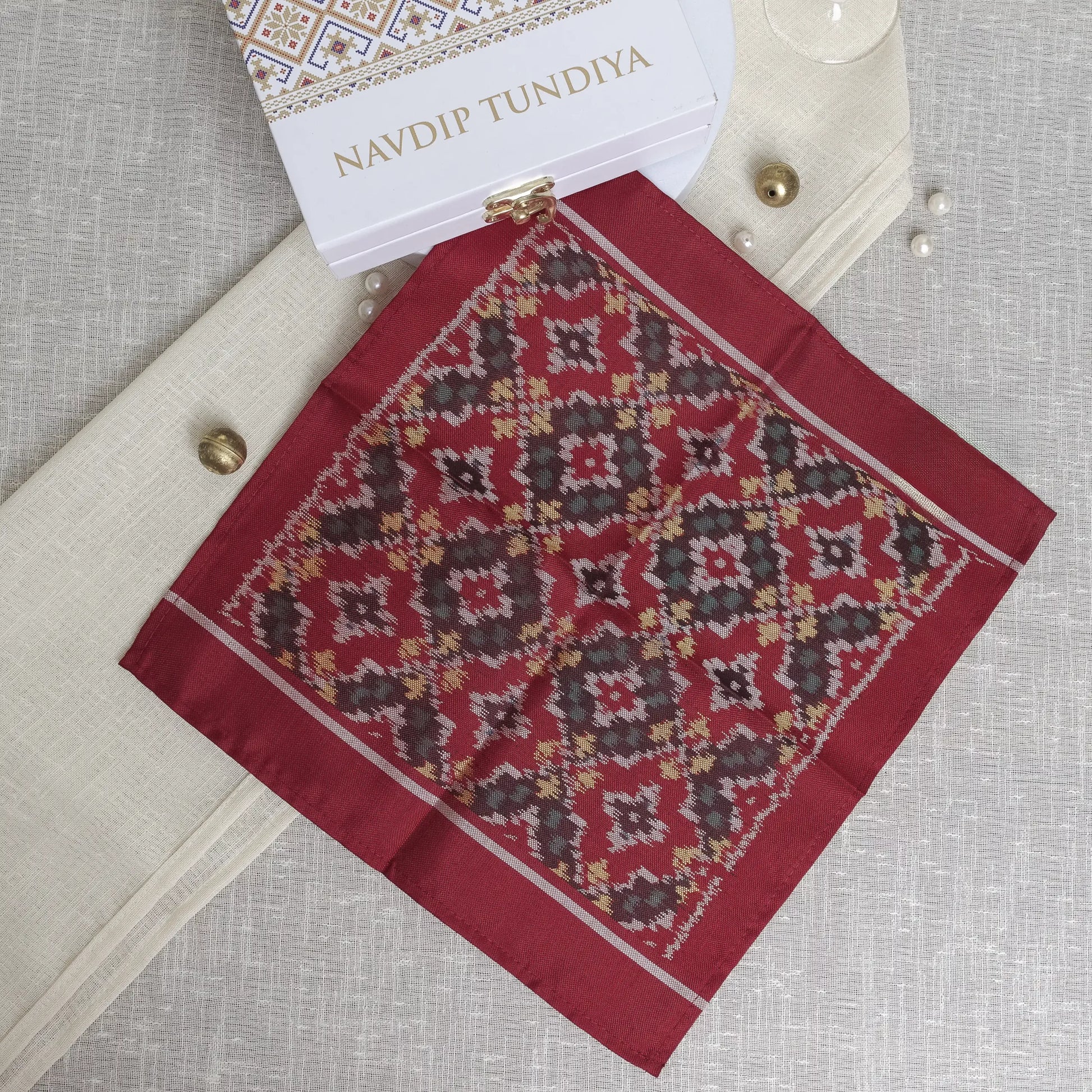 Single Ikat Pocket Square