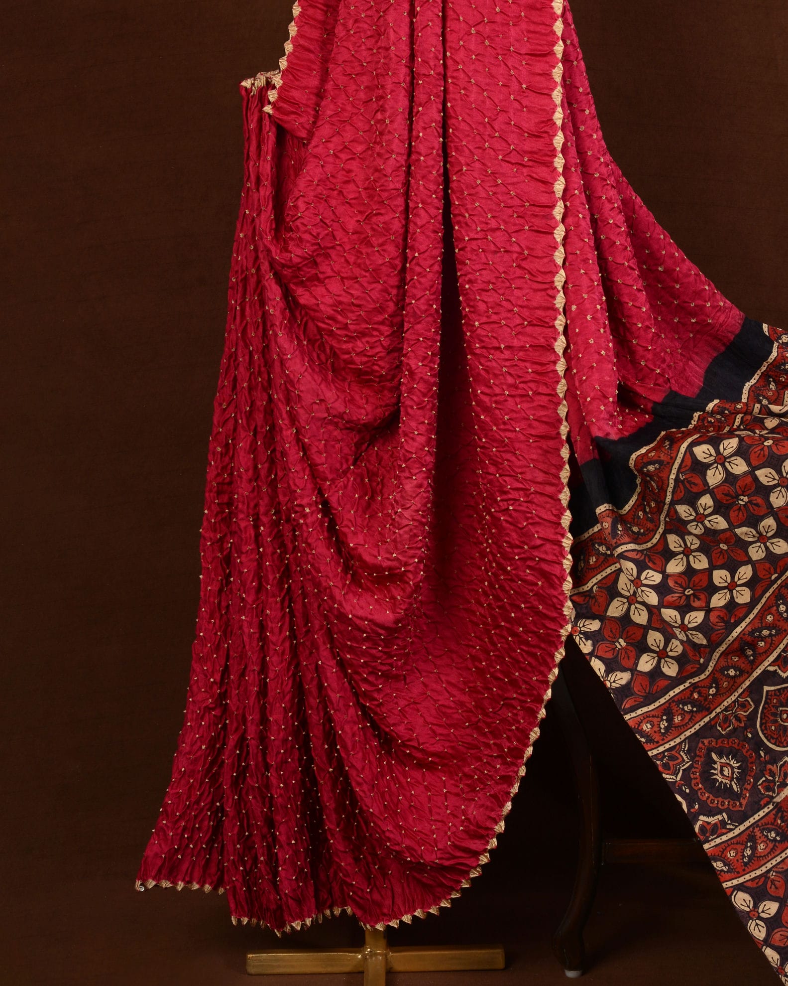 Ajrakh Bandhani Saree